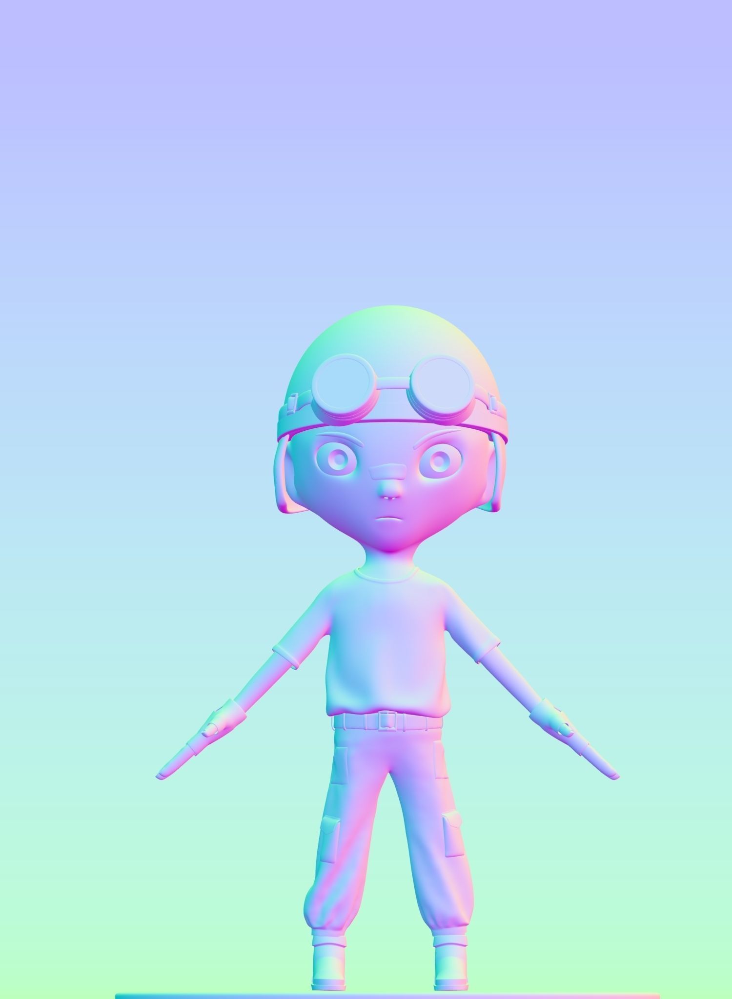 Mini boy 3D character 3D model_4