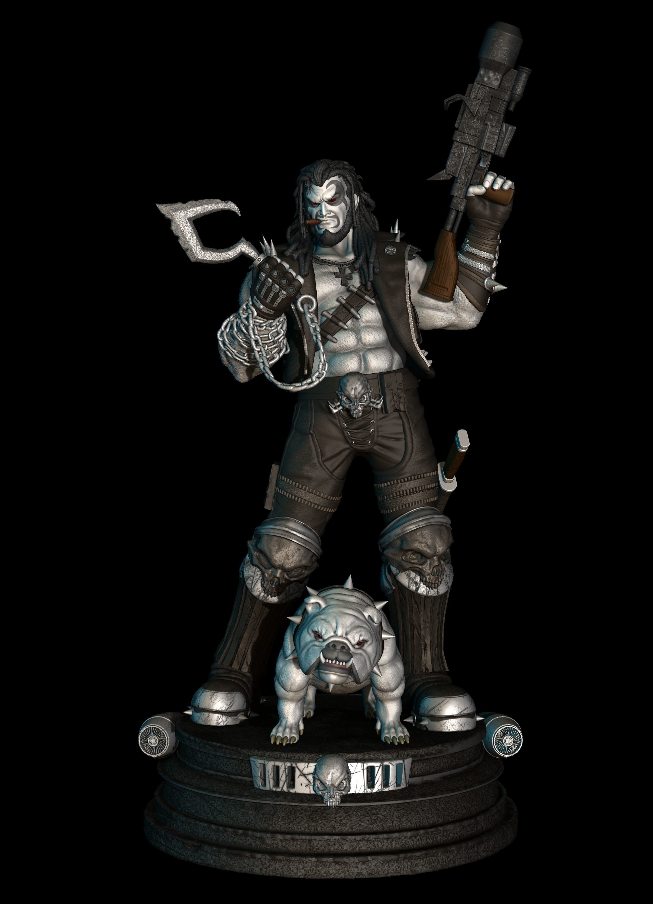 Lobo and Dawg dioram 3d STL files 3d printing fanart 3D print model_1