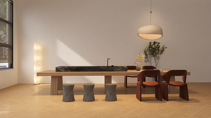Dining table tea table Number 1 -001 -3D model 3D model