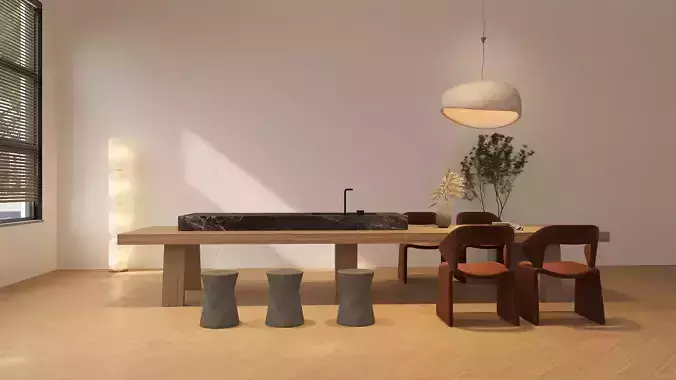 Dining table tea table Number 1 -001 -3D model