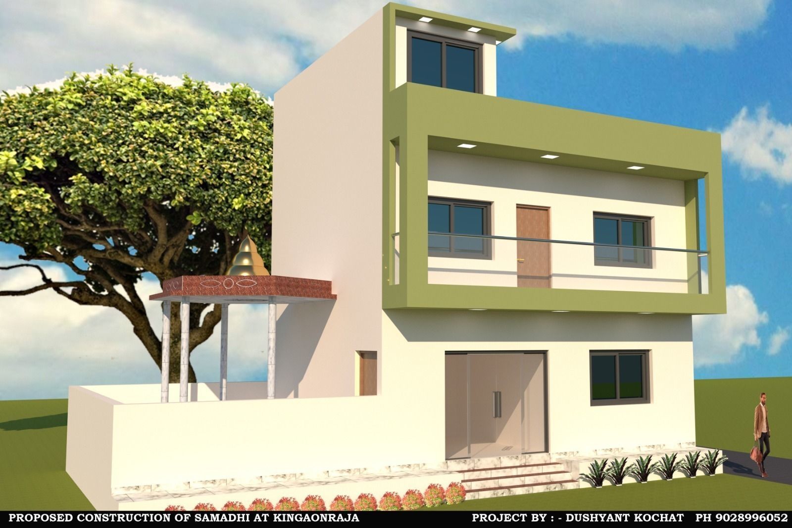 3D elevation of Samadhi  3D print model_1