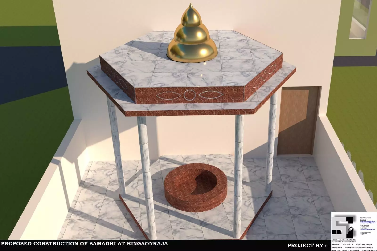 3D elevation of Samadhi  3D print model_0
