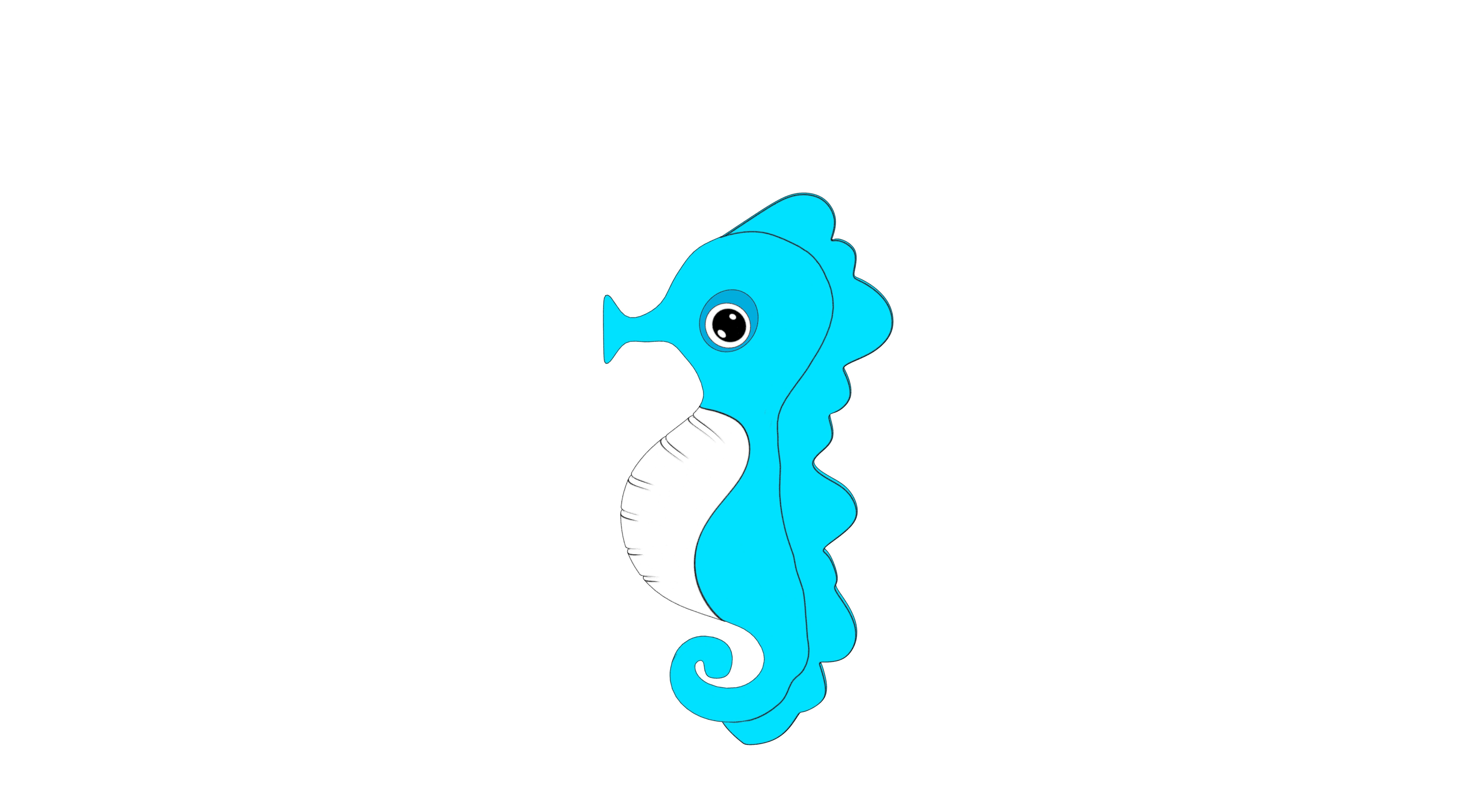 A lovely seahorse with colors 3D model_8