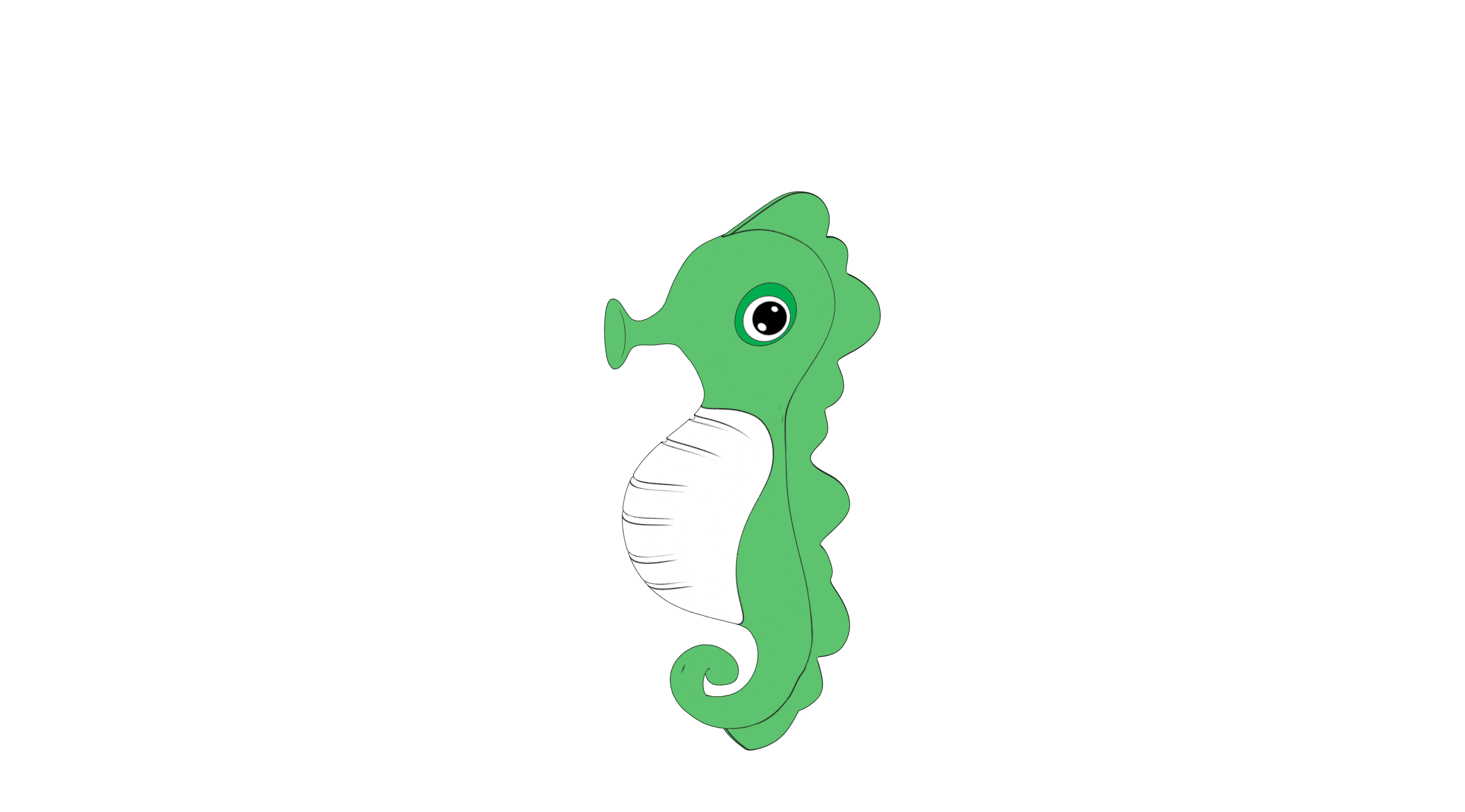 A lovely seahorse with colors 3D model_10