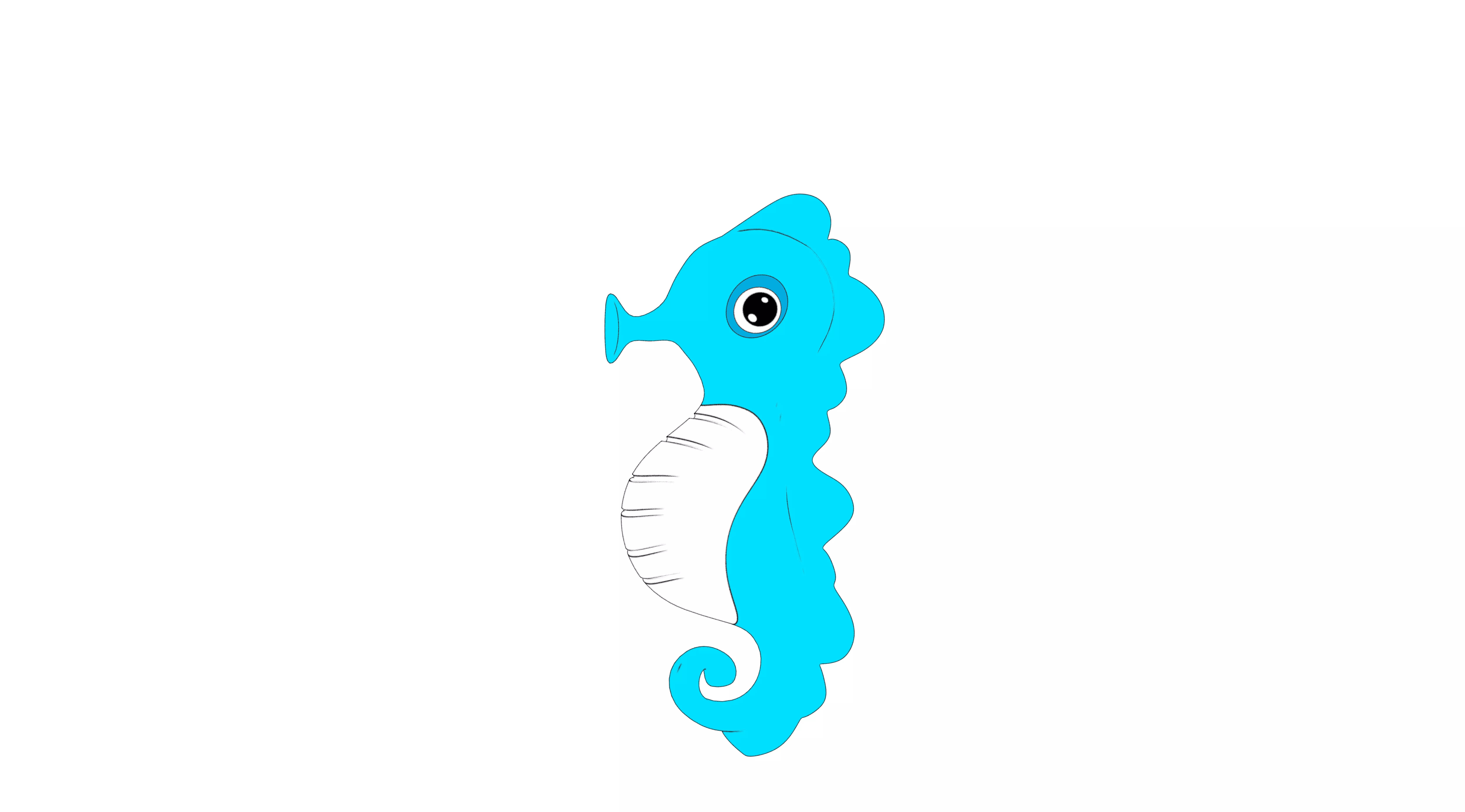 A lovely seahorse with colors 3D model_0