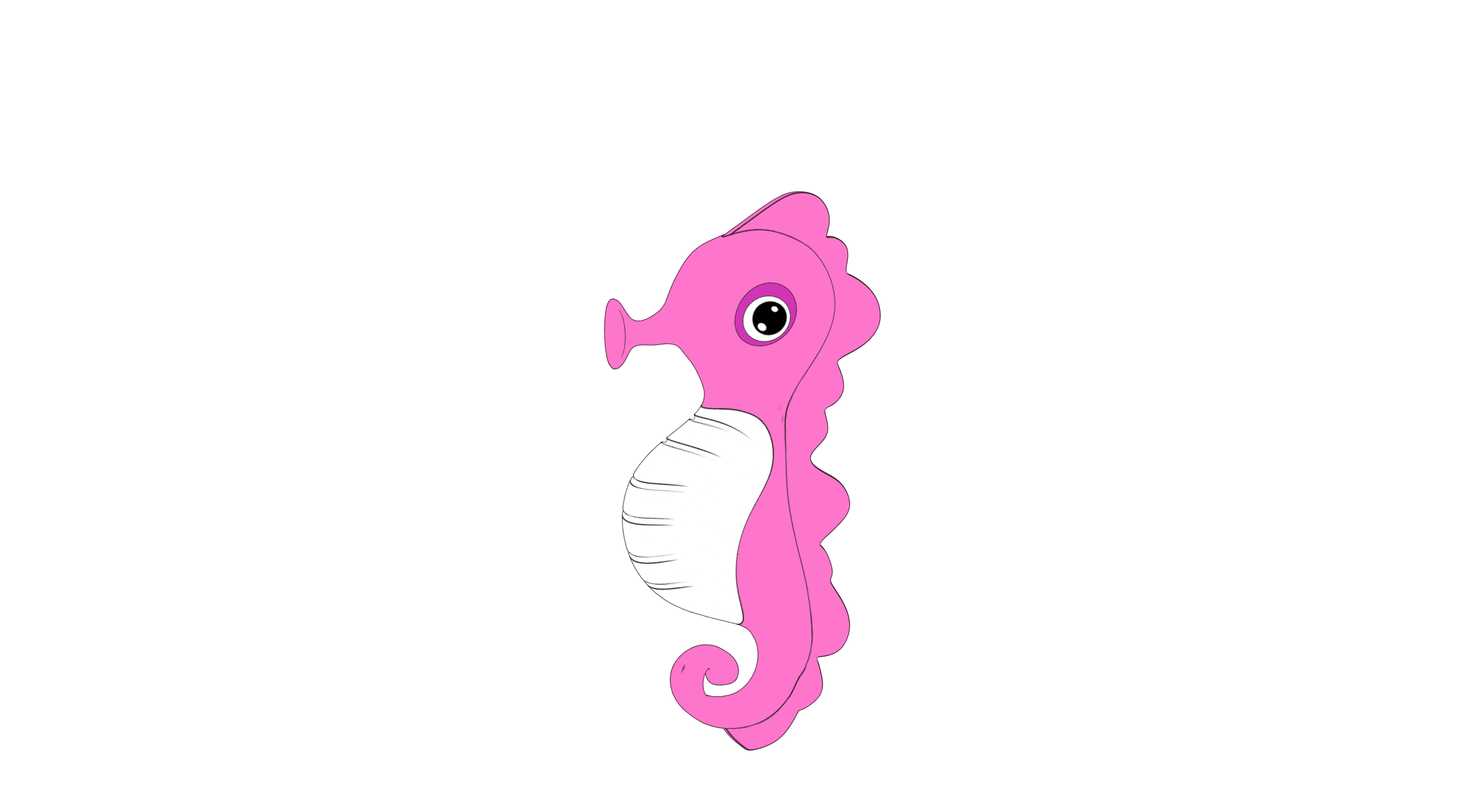 A lovely seahorse with colors 3D model_13