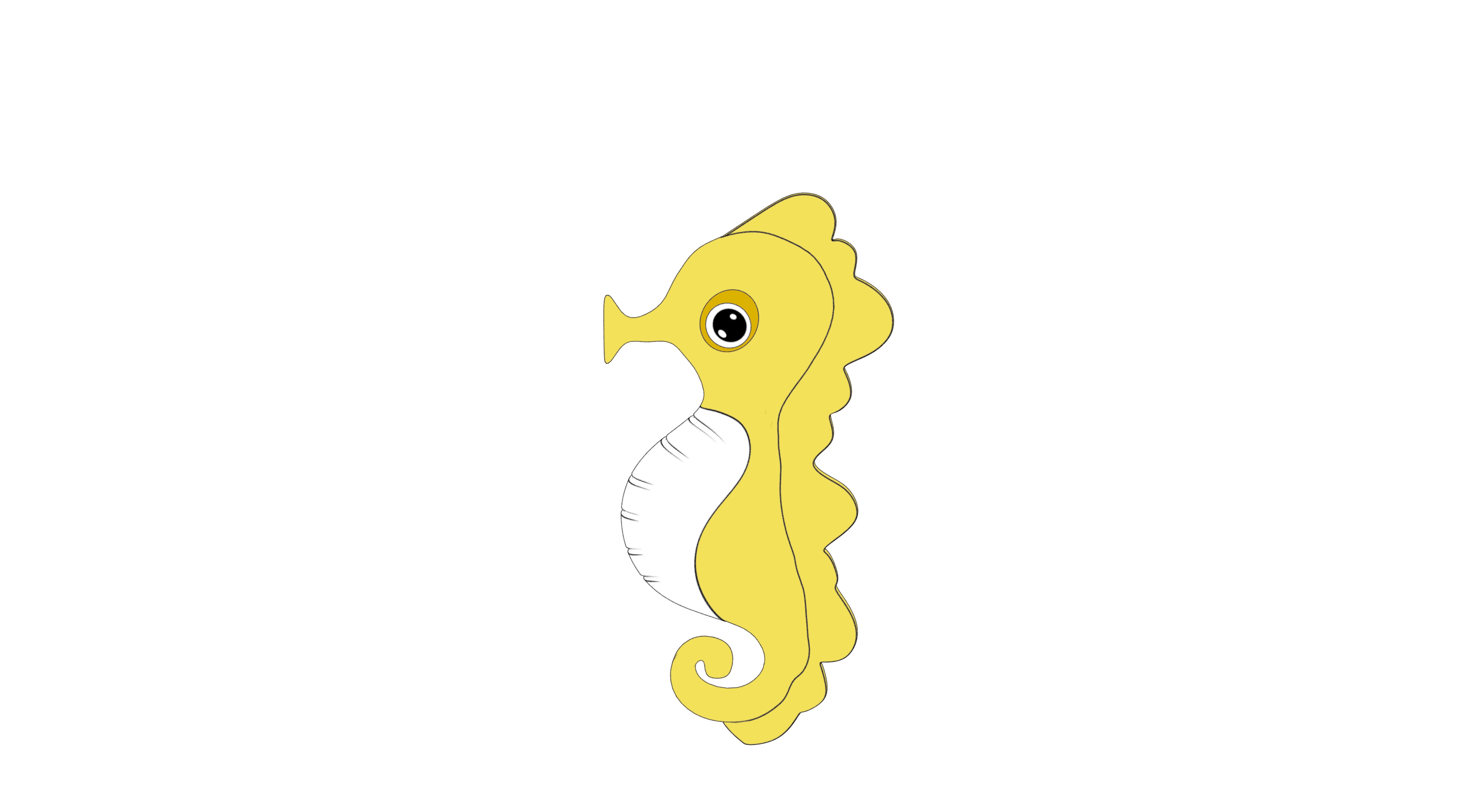 A lovely seahorse with colors 3D model_4