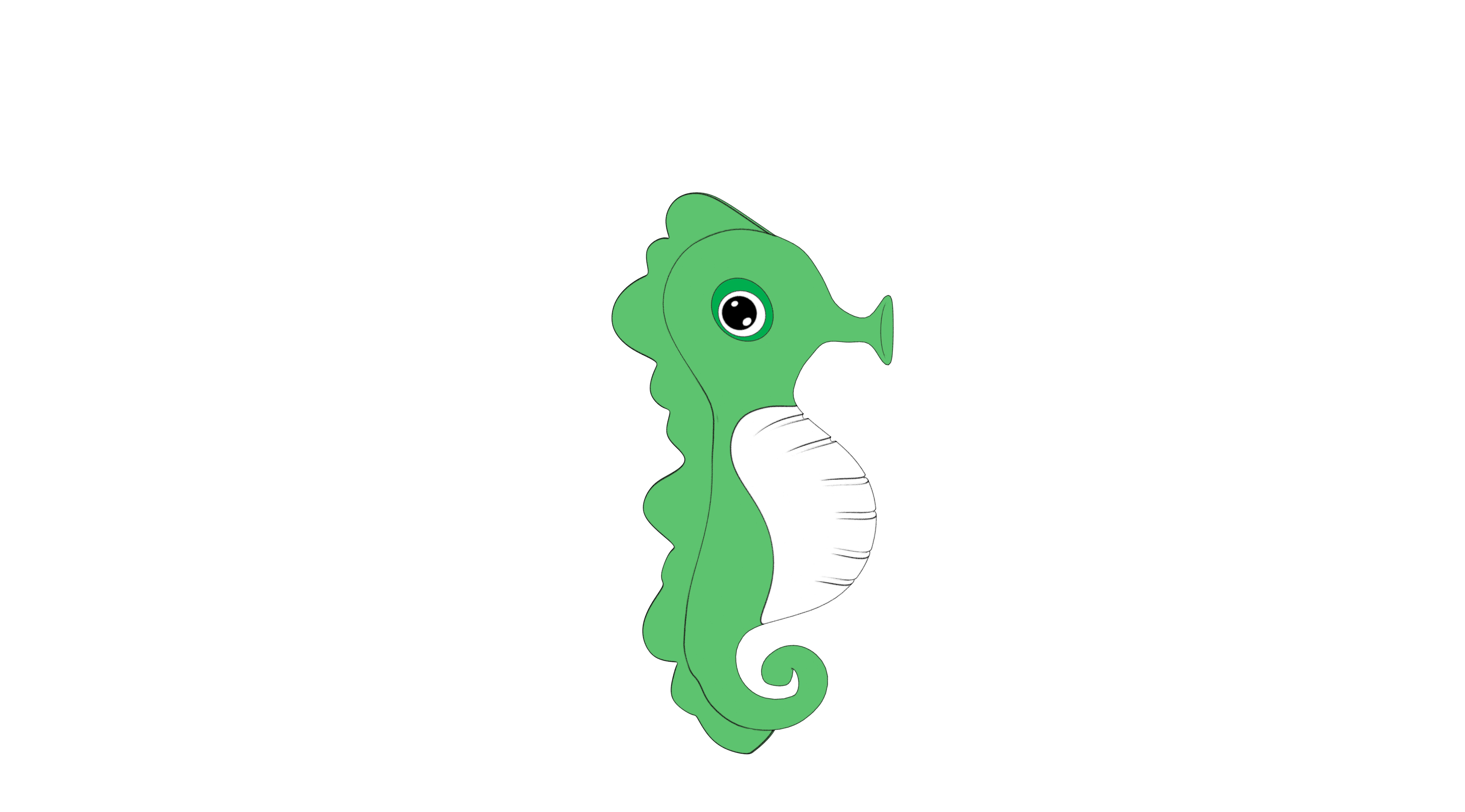 A lovely seahorse with colors 3D model_9