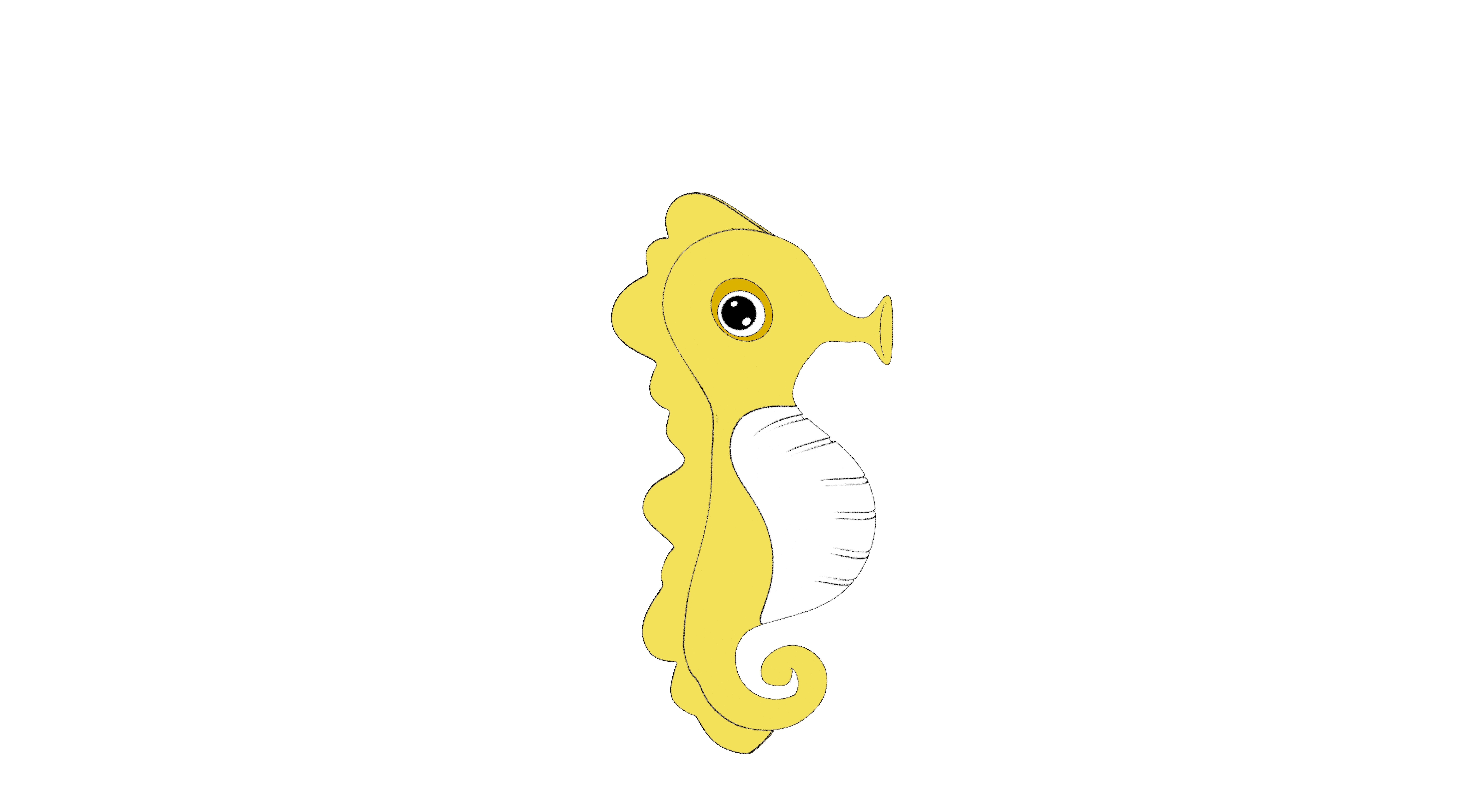 A lovely seahorse with colors 3D model_2