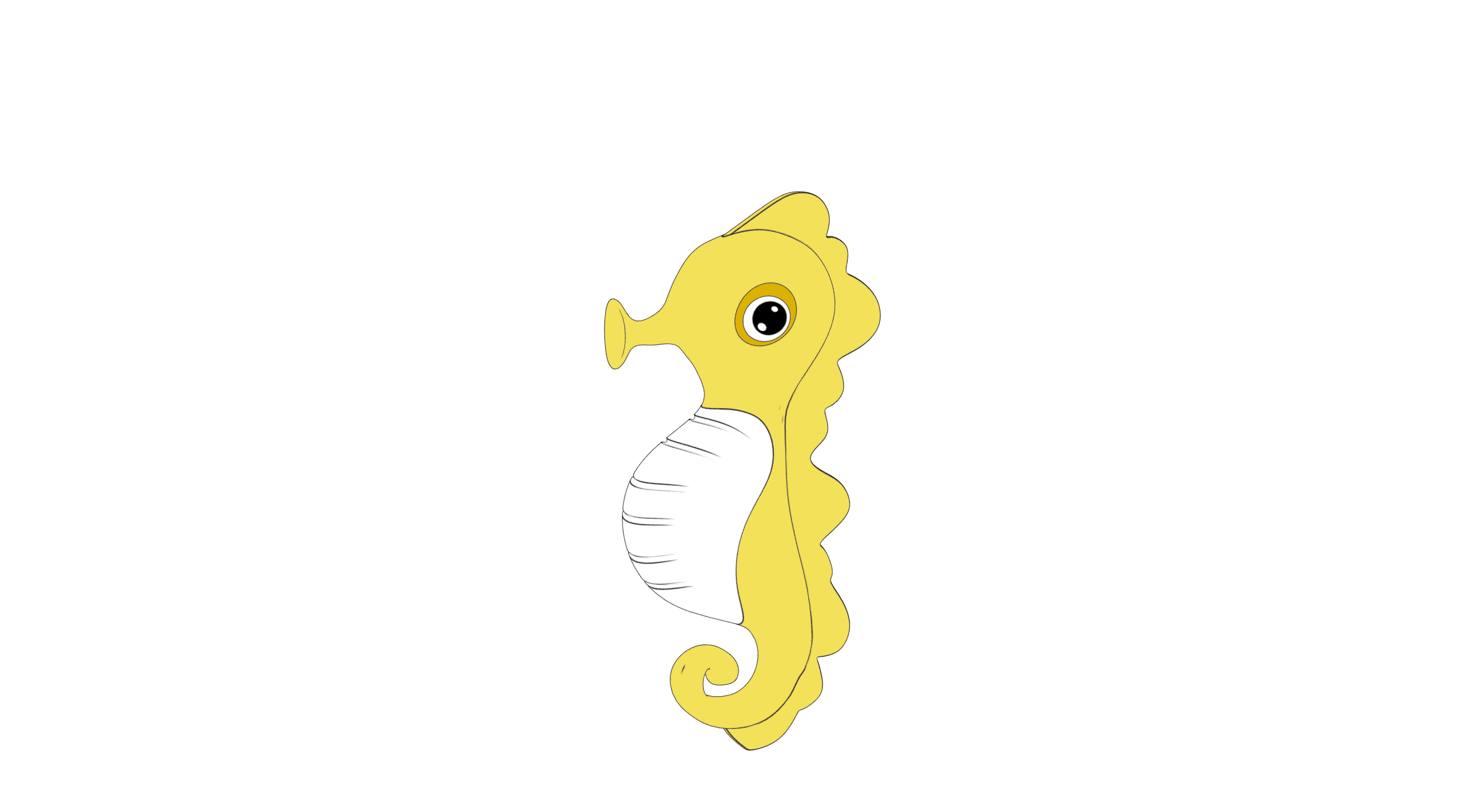 A lovely seahorse with colors 3D model_3