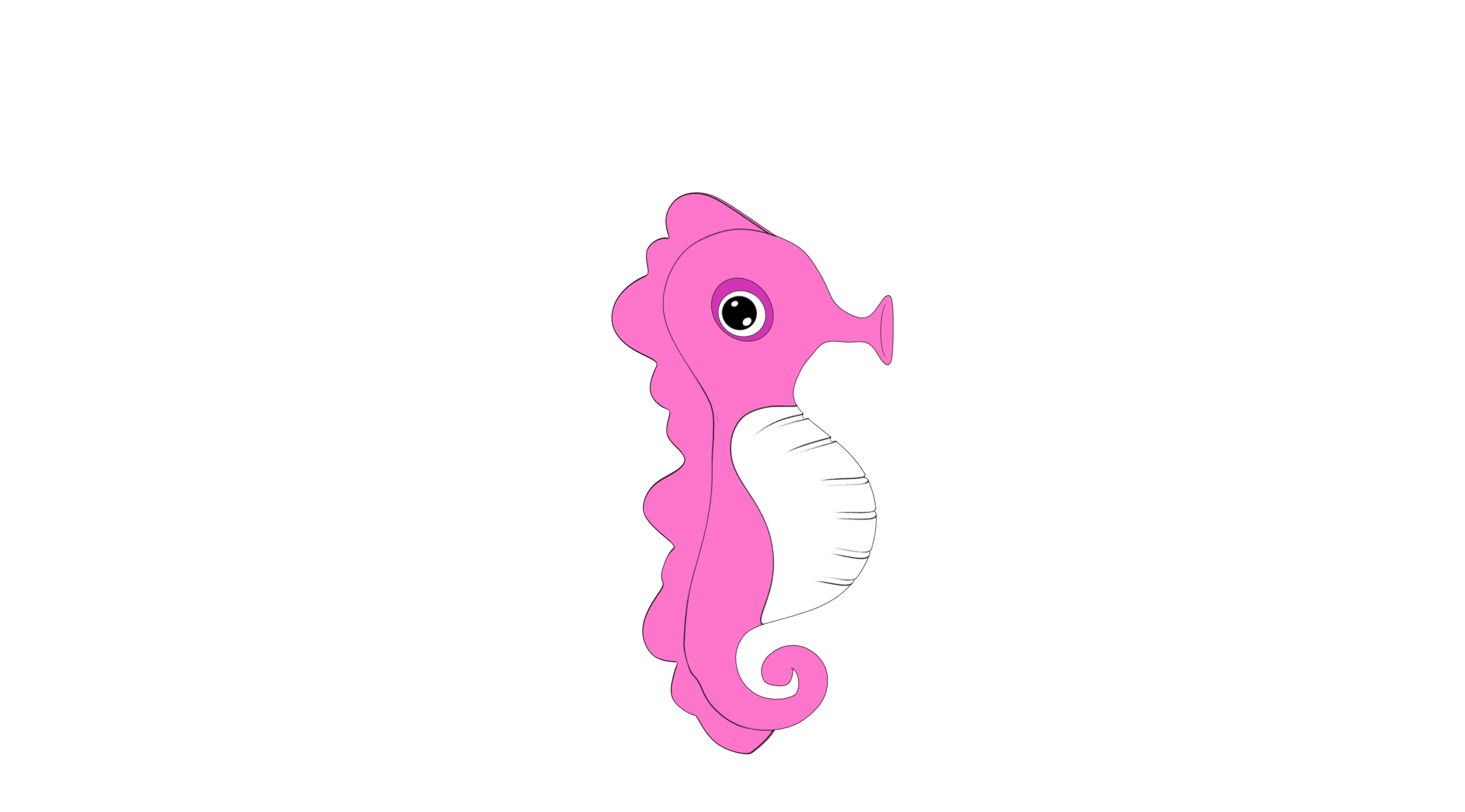 A lovely seahorse with colors 3D model_12