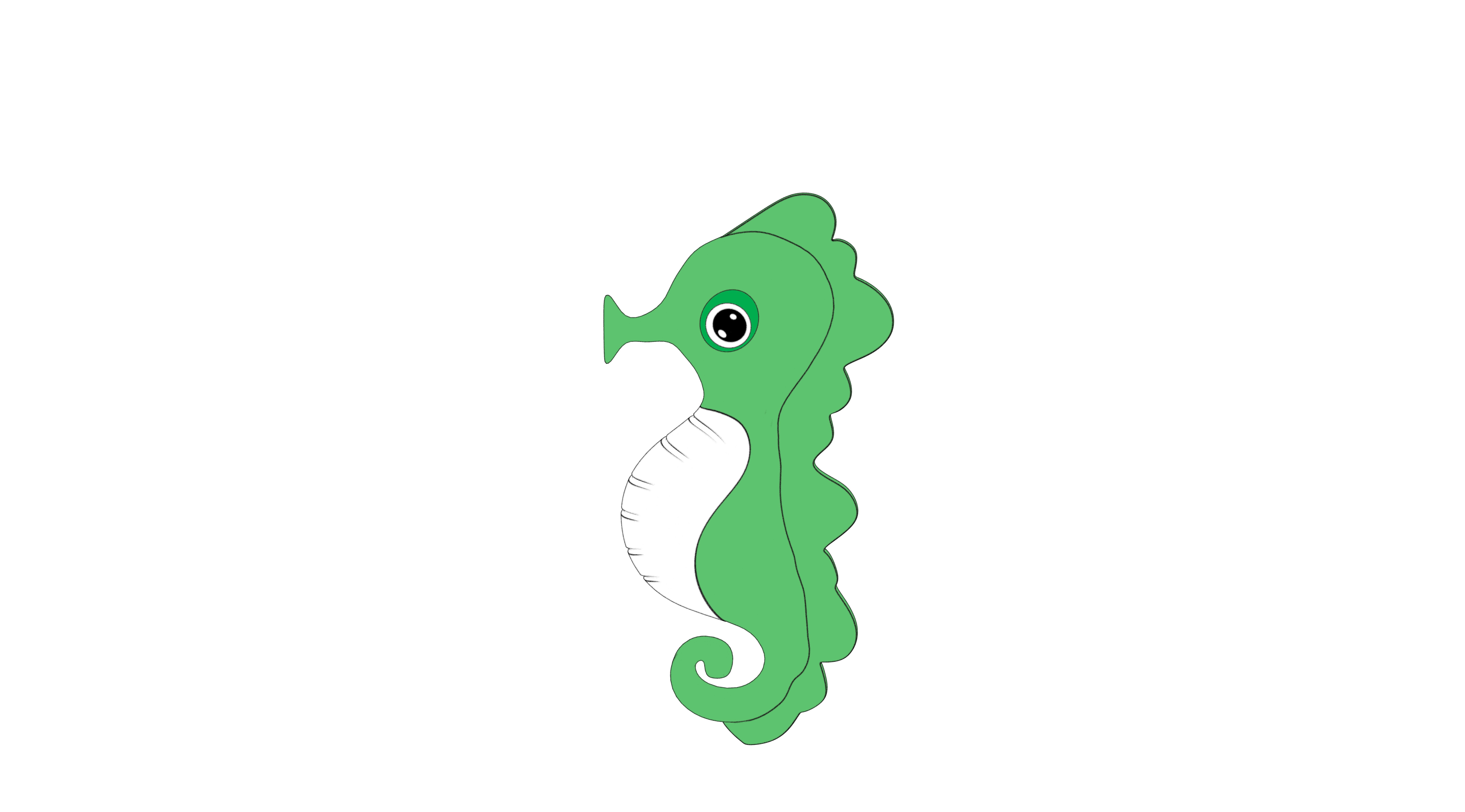 A lovely seahorse with colors 3D model_11