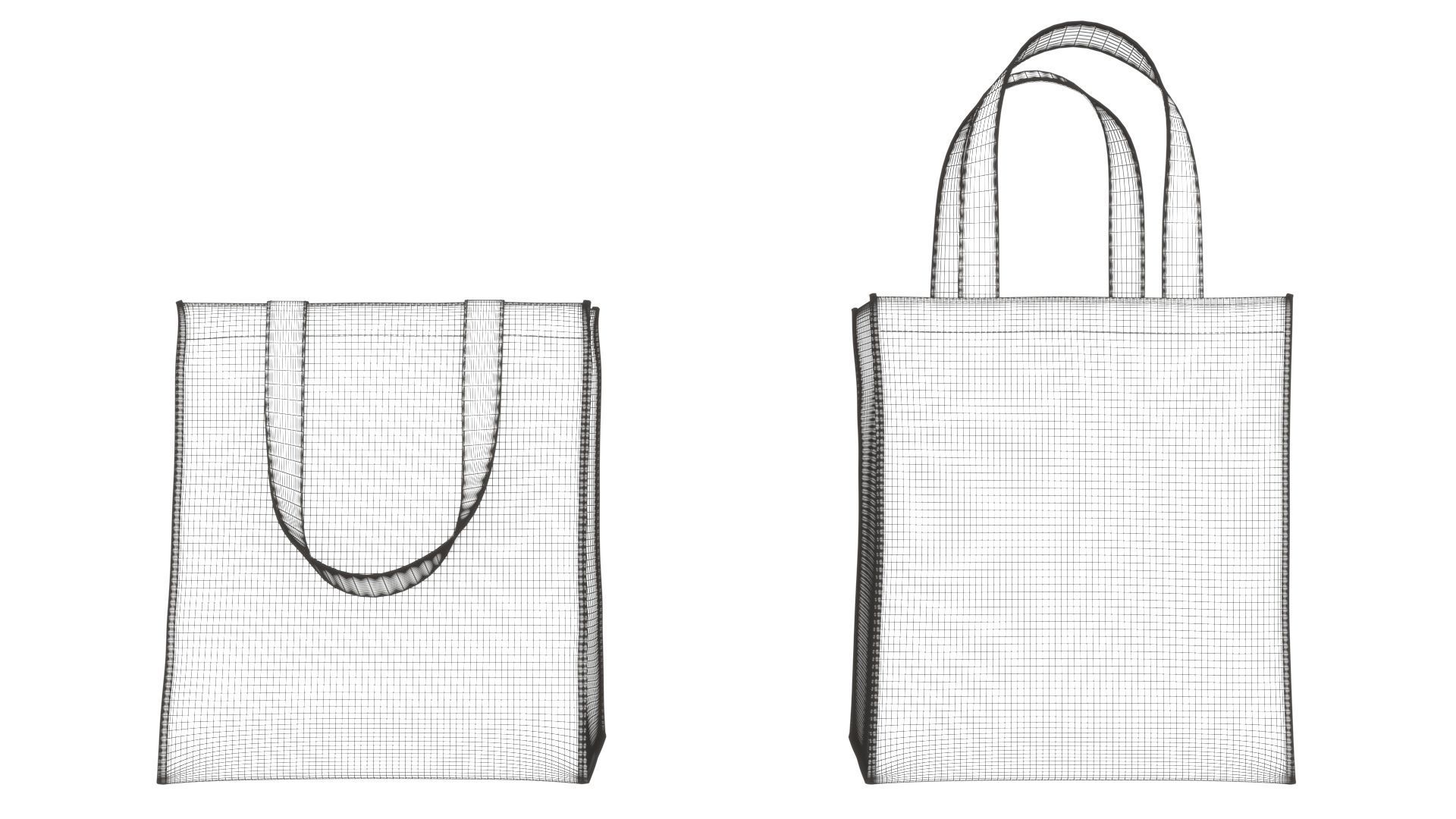 Tote Bag Low-poly 3D model_9