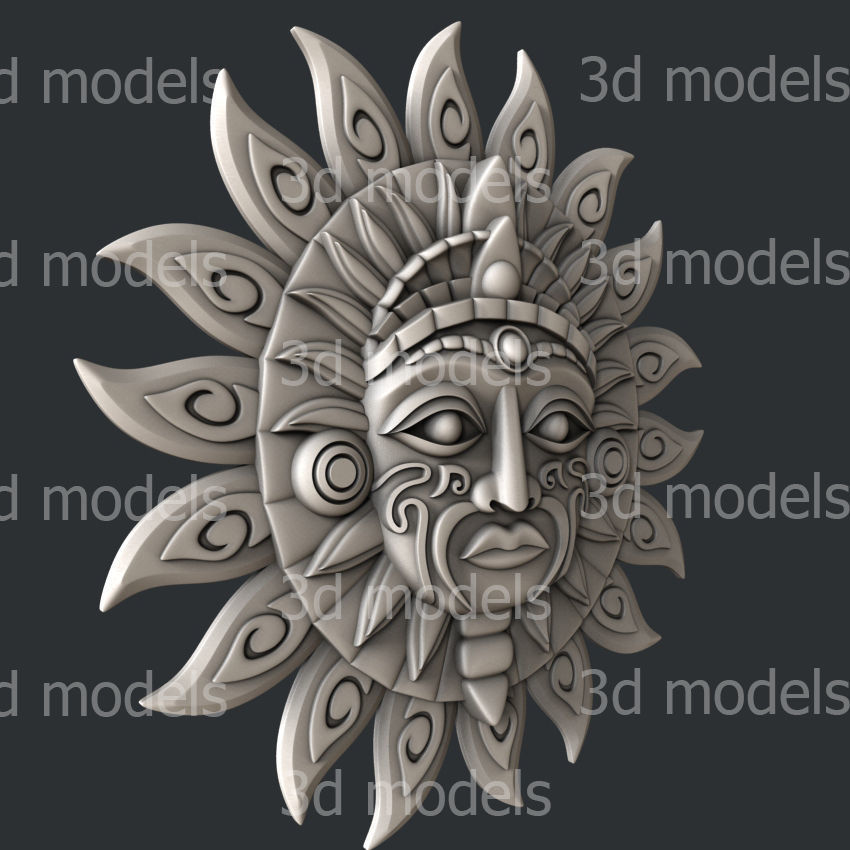 3d STL models for CNC router or 3dprinter polynesiasuntotem P486 3D model_2