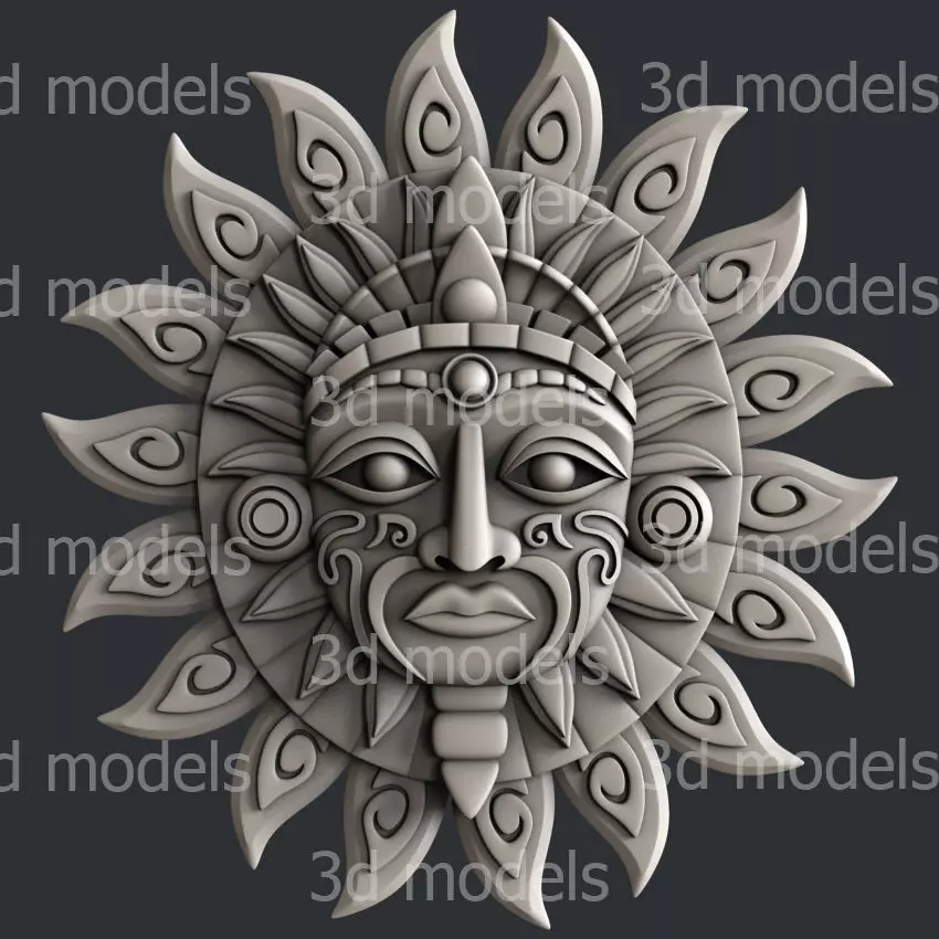 3d STL models for CNC router or 3dprinter polynesiasuntotem P486 3D model_0