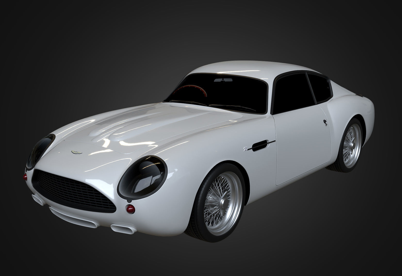 Aston Martin DB4 GT 1960 Low-poly 3D model_2