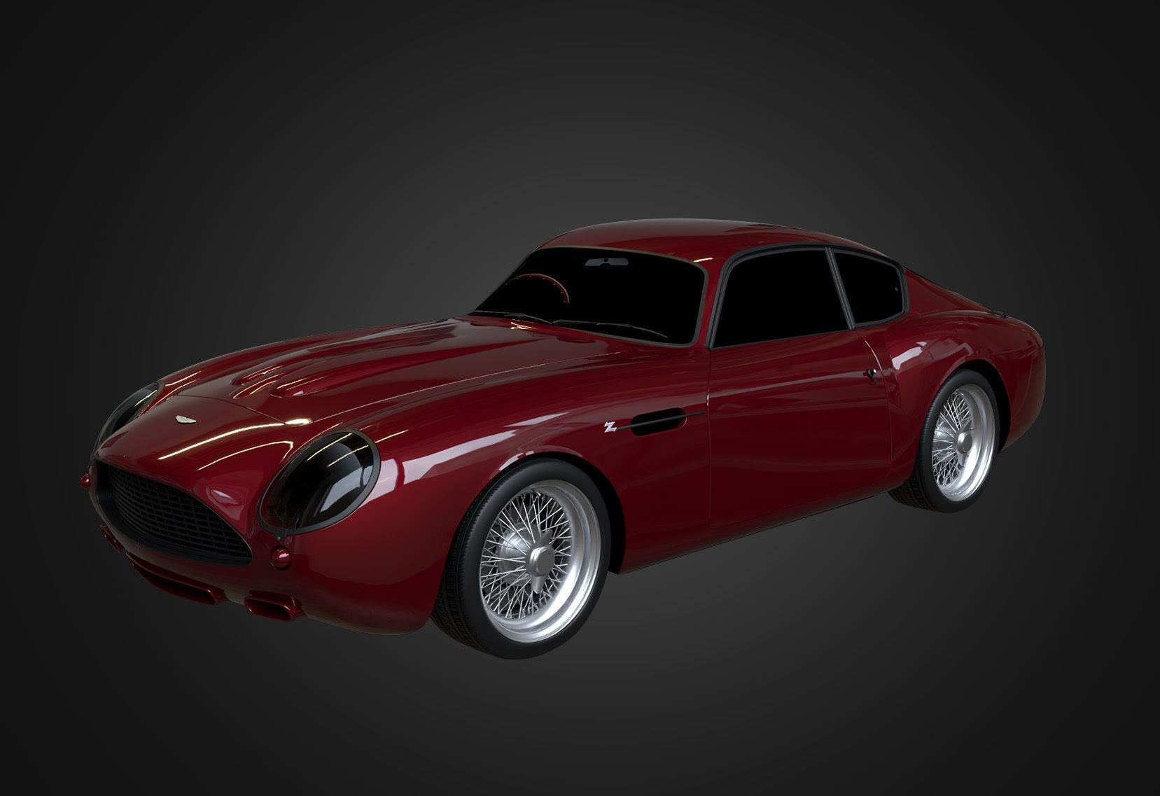 Aston Martin DB4 GT 1960 Low-poly 3D model_12