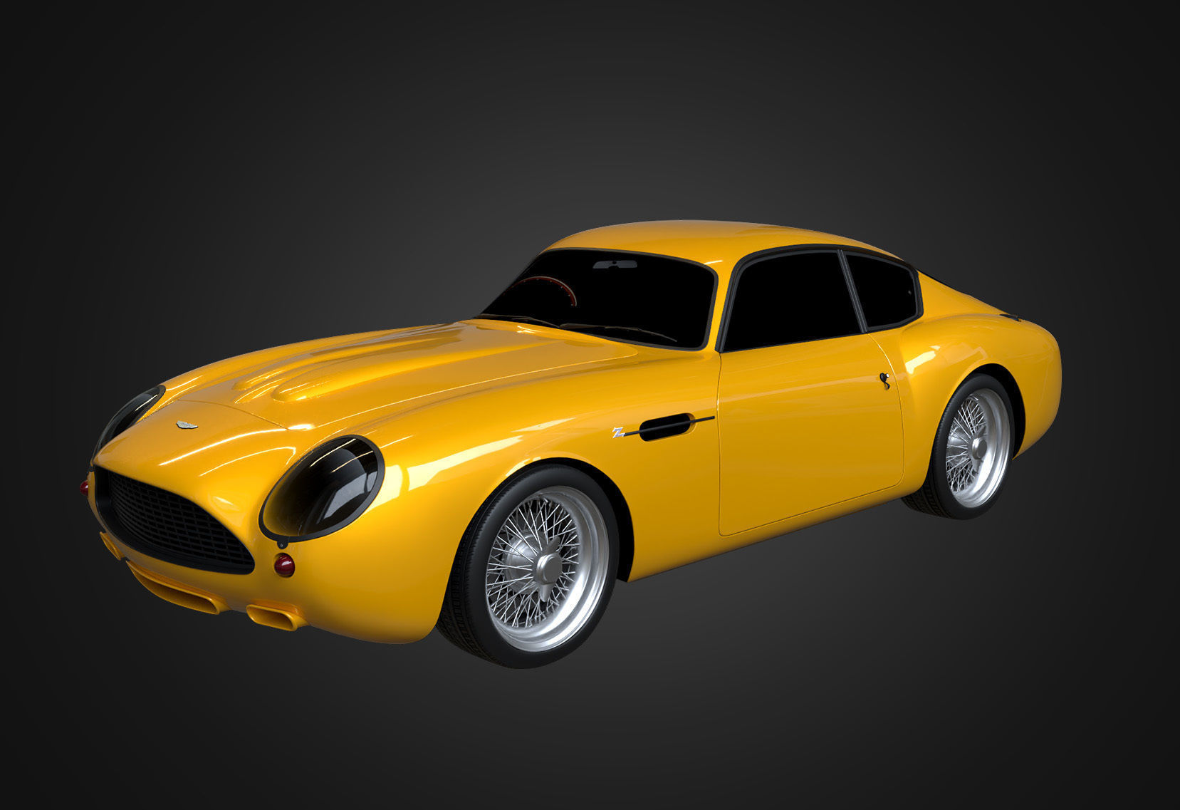 Aston Martin DB4 GT 1960 Low-poly 3D model_13
