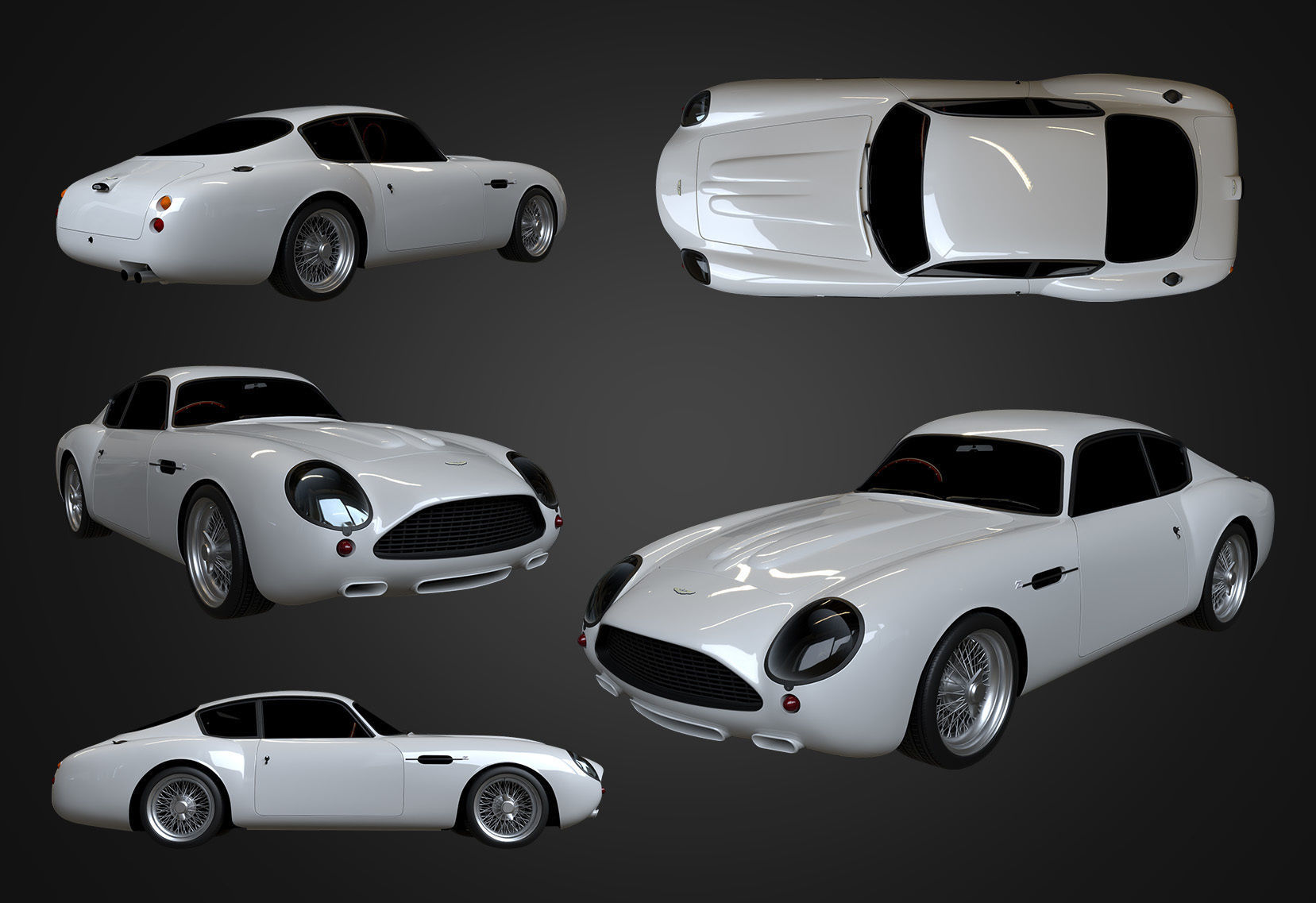 Aston Martin DB4 GT 1960 Low-poly 3D model_1