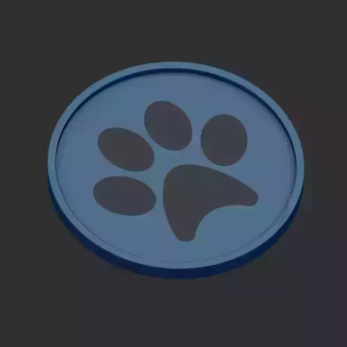 Coaster with Paw Print Design and Storage 3D print model