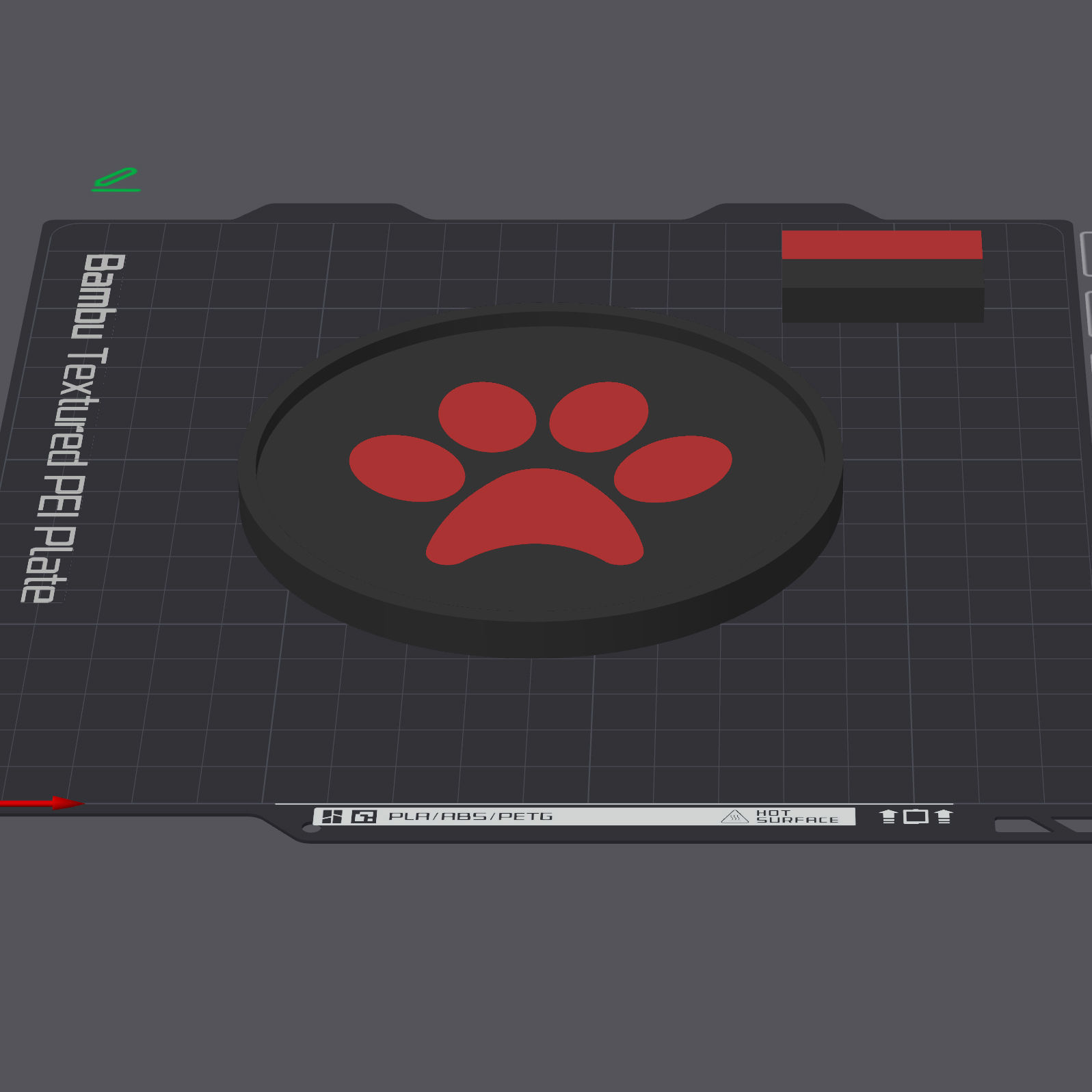 Coaster with Paw Print Design and Storage 3D print model_3