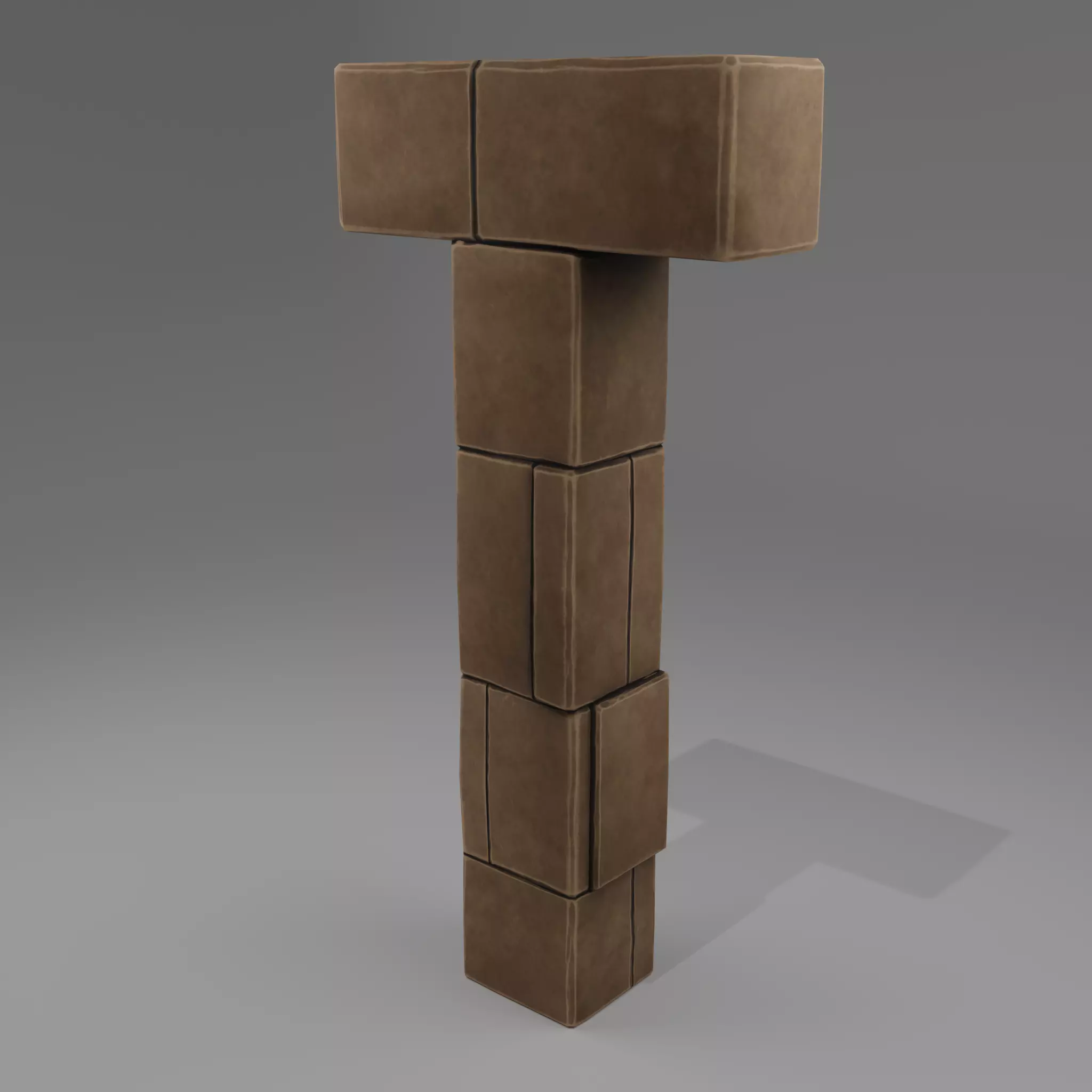 T Column Low-poly 3D model_0