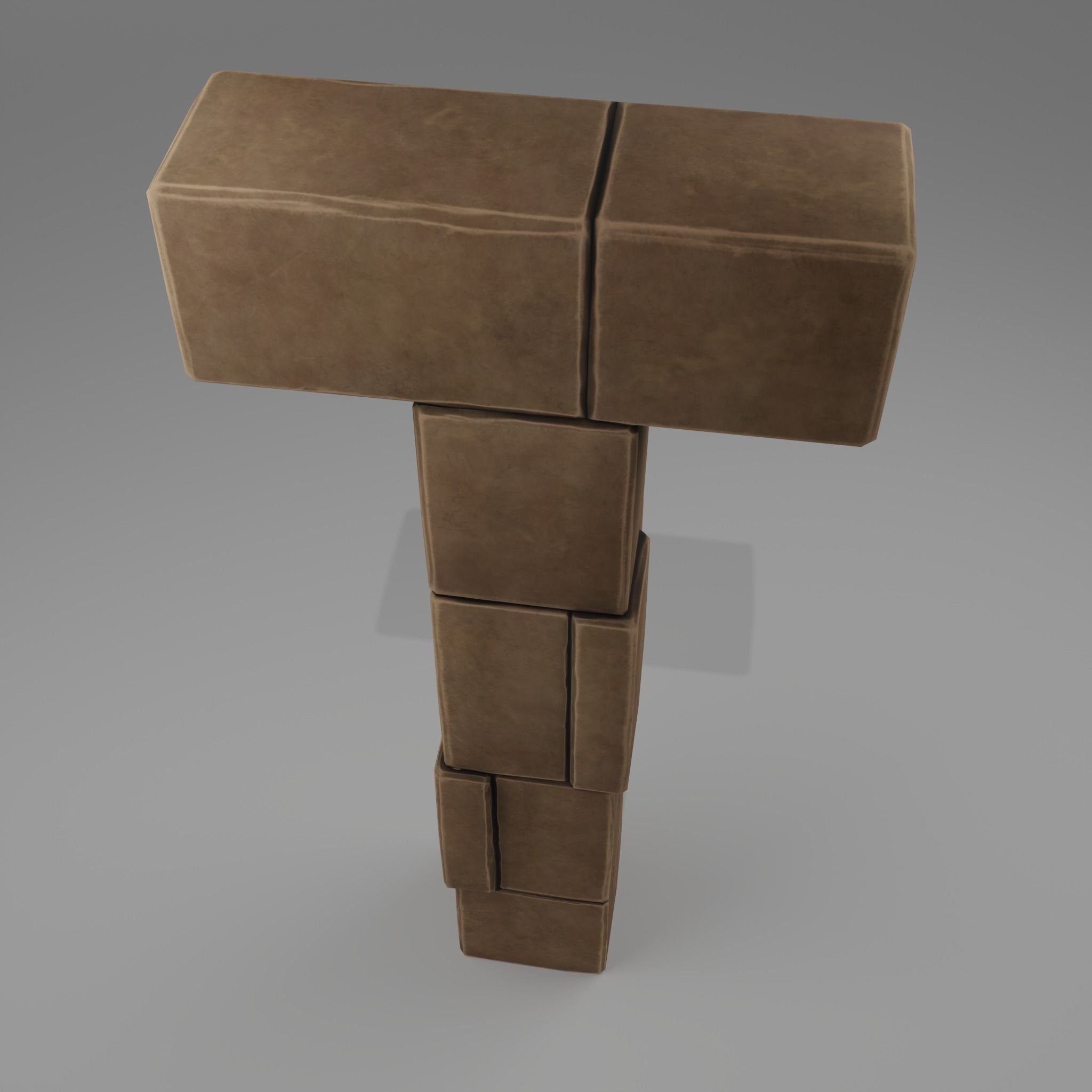 T Column Low-poly 3D model_4