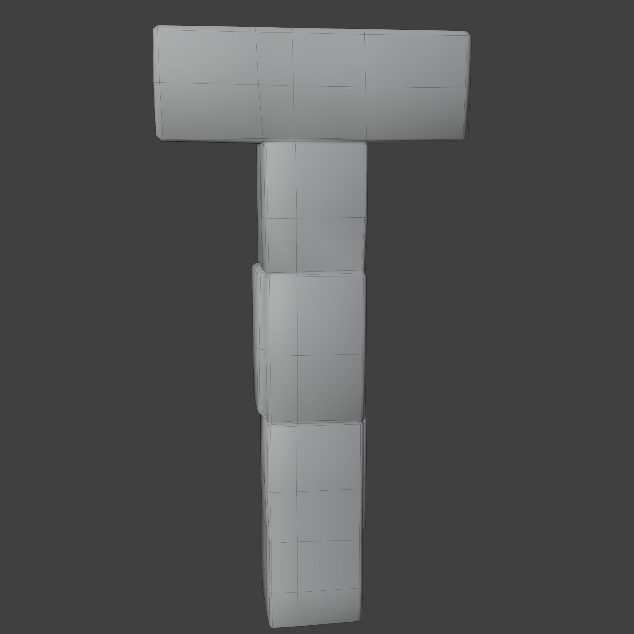 T Column Low-poly 3D model_5