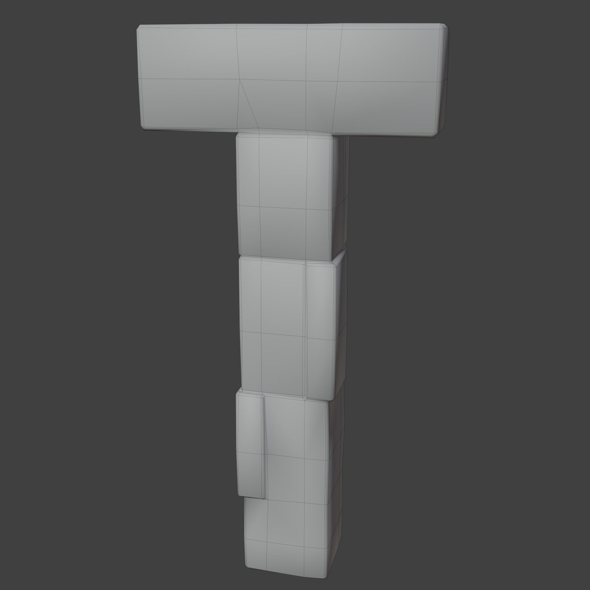 T Column Low-poly 3D model_6