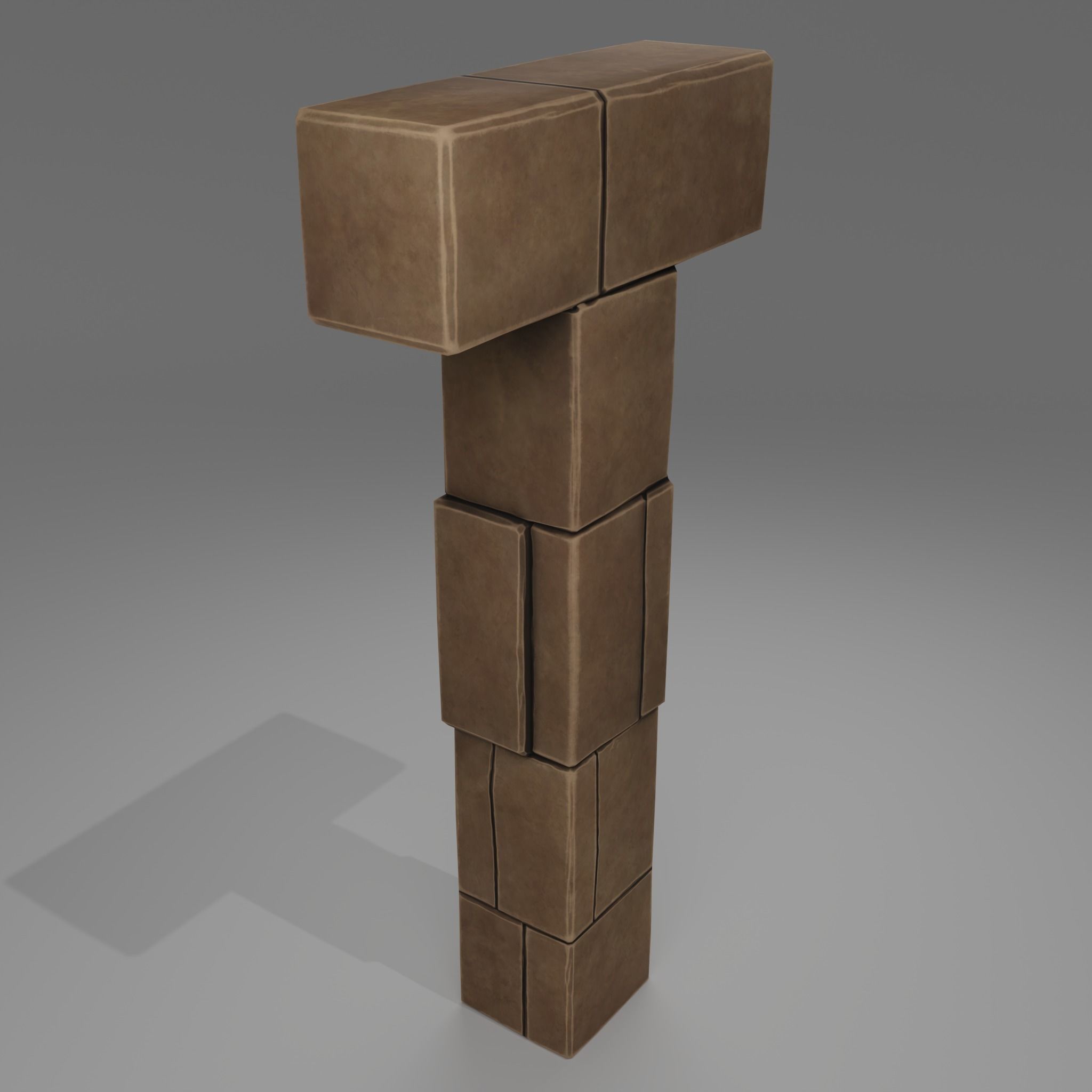 T Column Low-poly 3D model_3