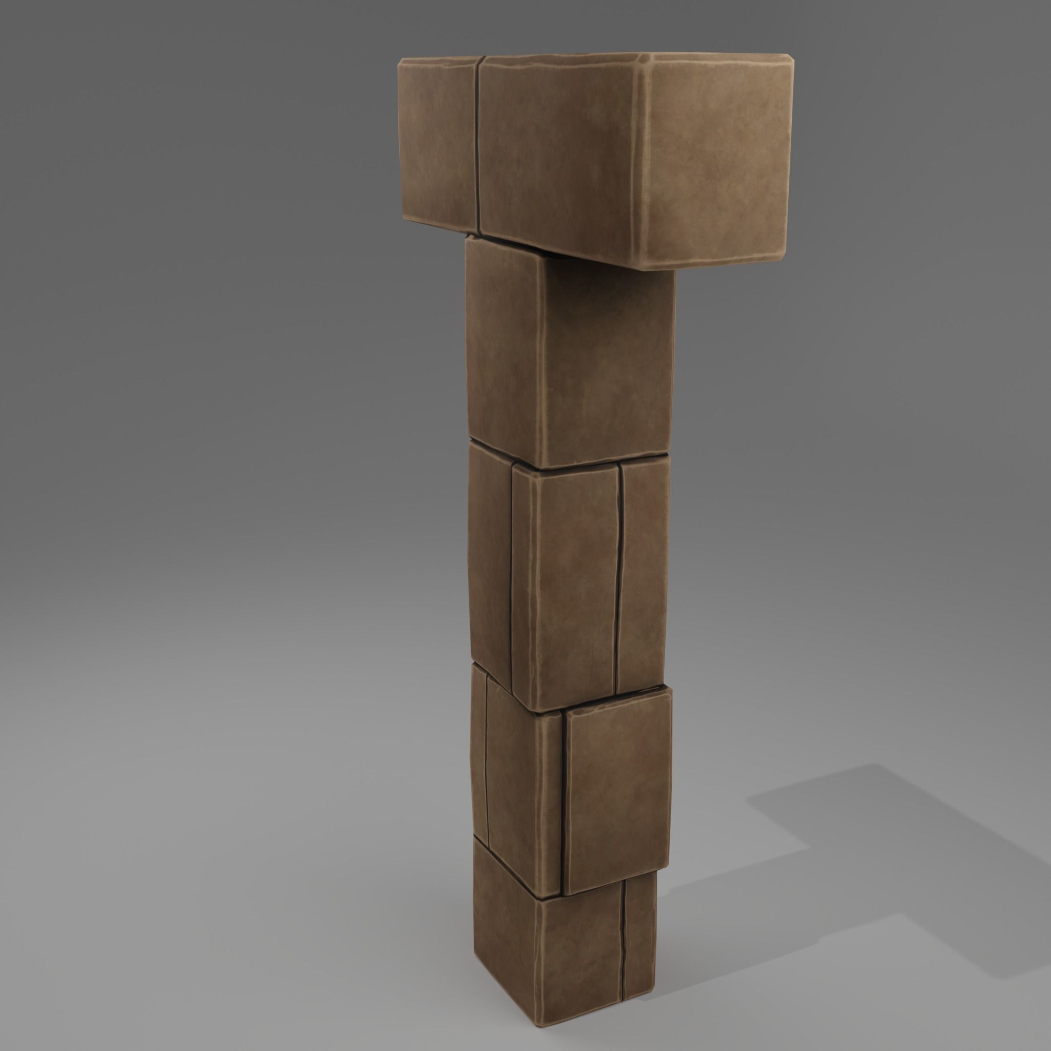 T Column Low-poly 3D model_1