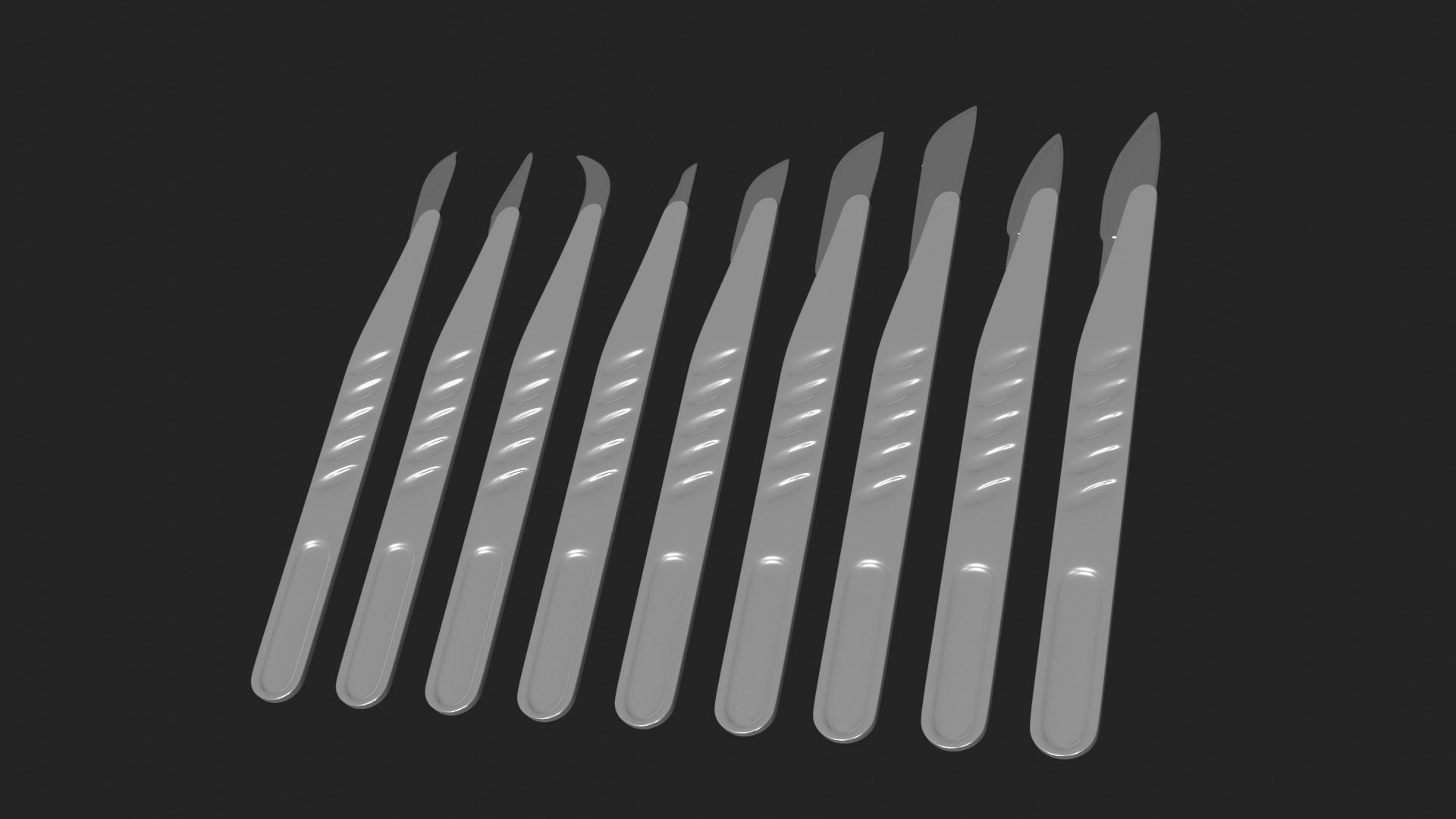 Scalpel Set High Quality 3D model_2