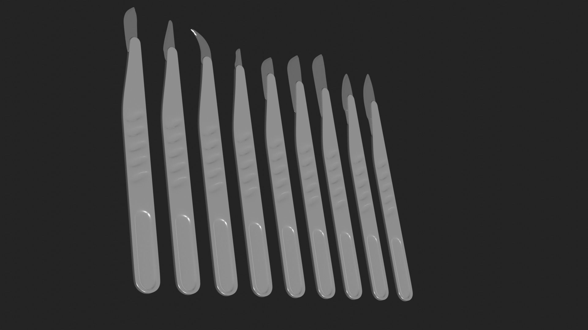 Scalpel Set High Quality 3D model_11