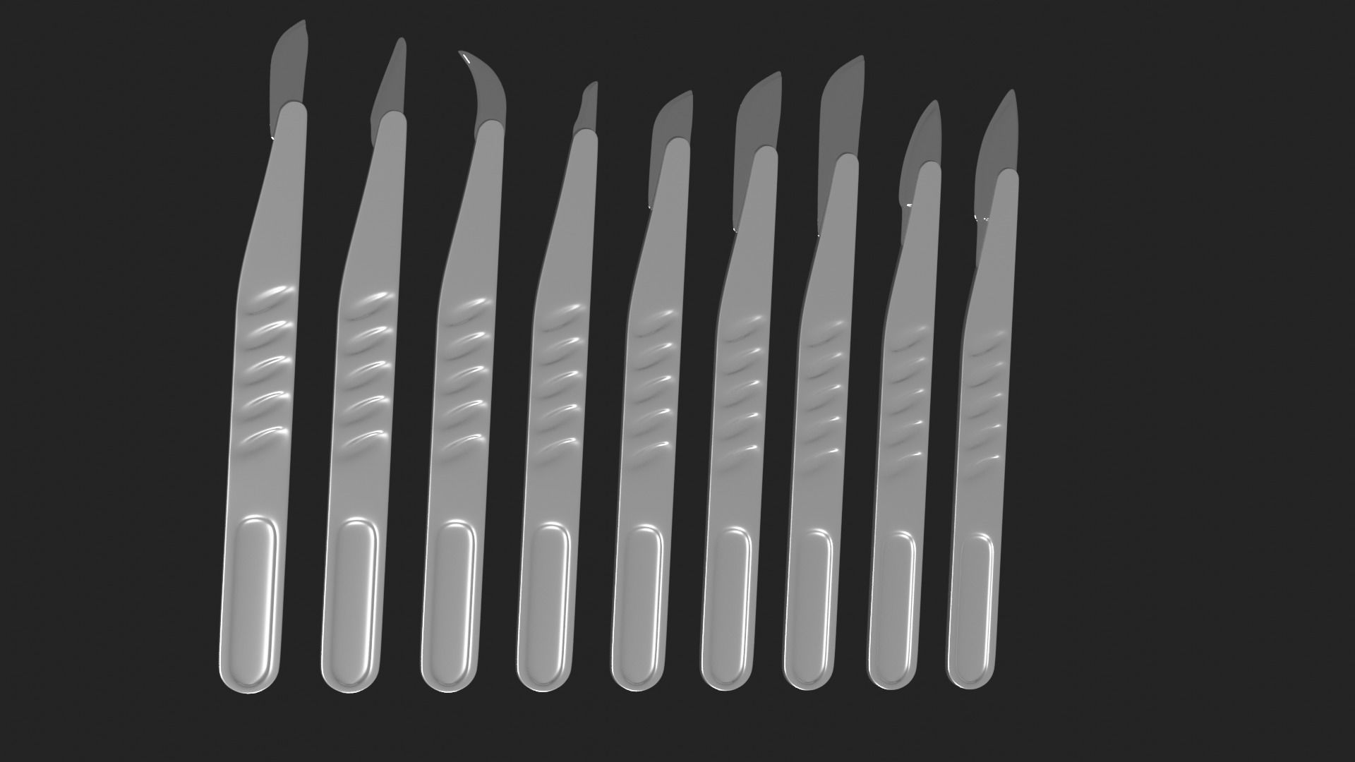 Scalpel Set High Quality 3D model_21