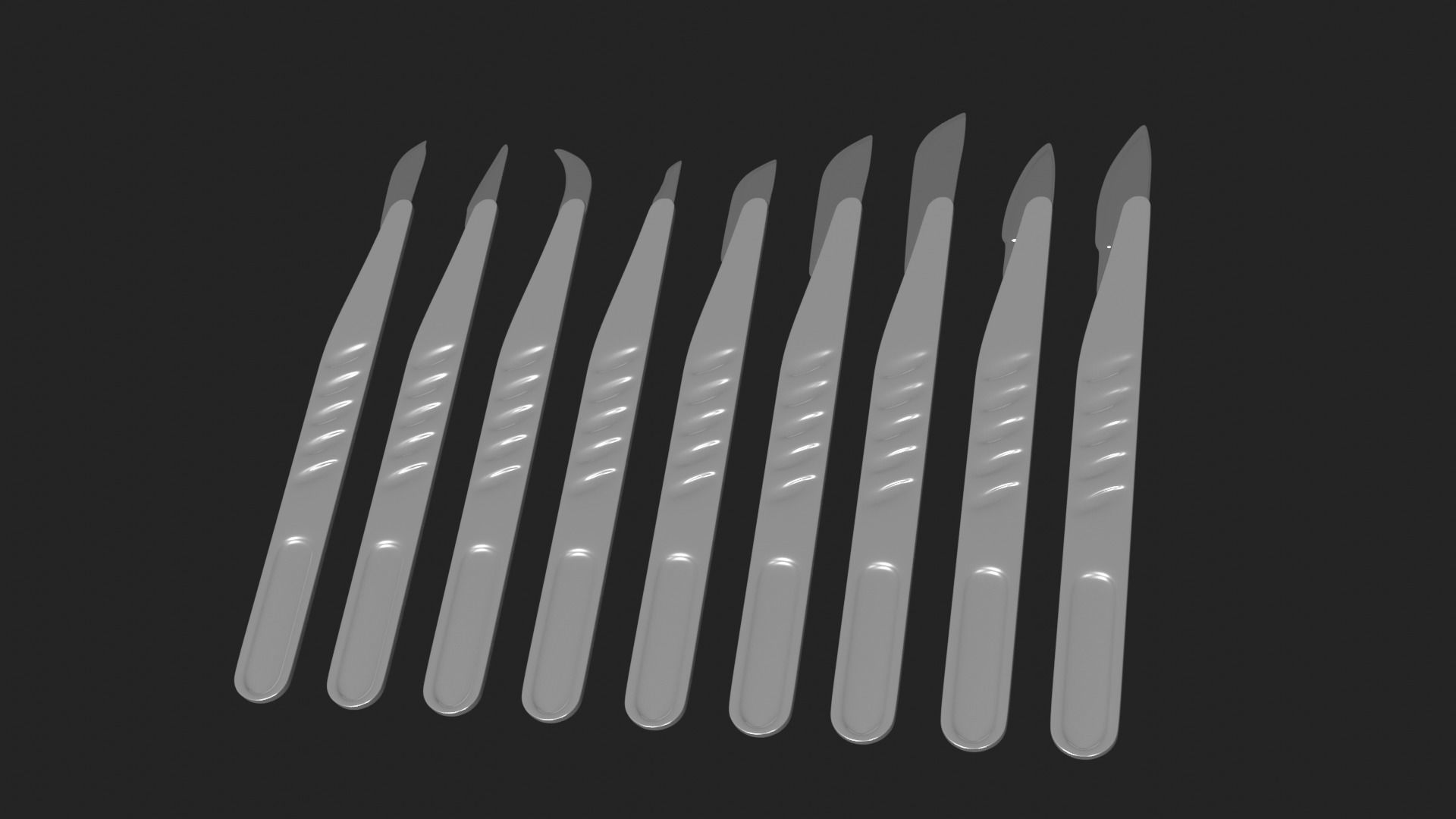 Scalpel Set High Quality 3D model_3