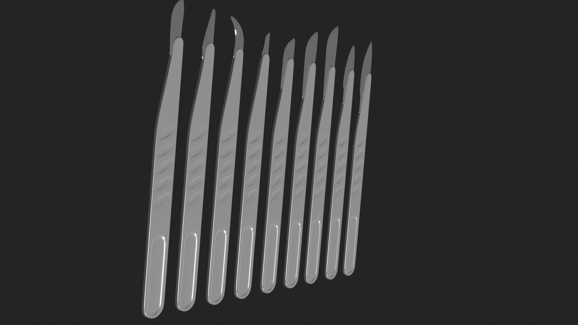 Scalpel Set High Quality 3D model_19