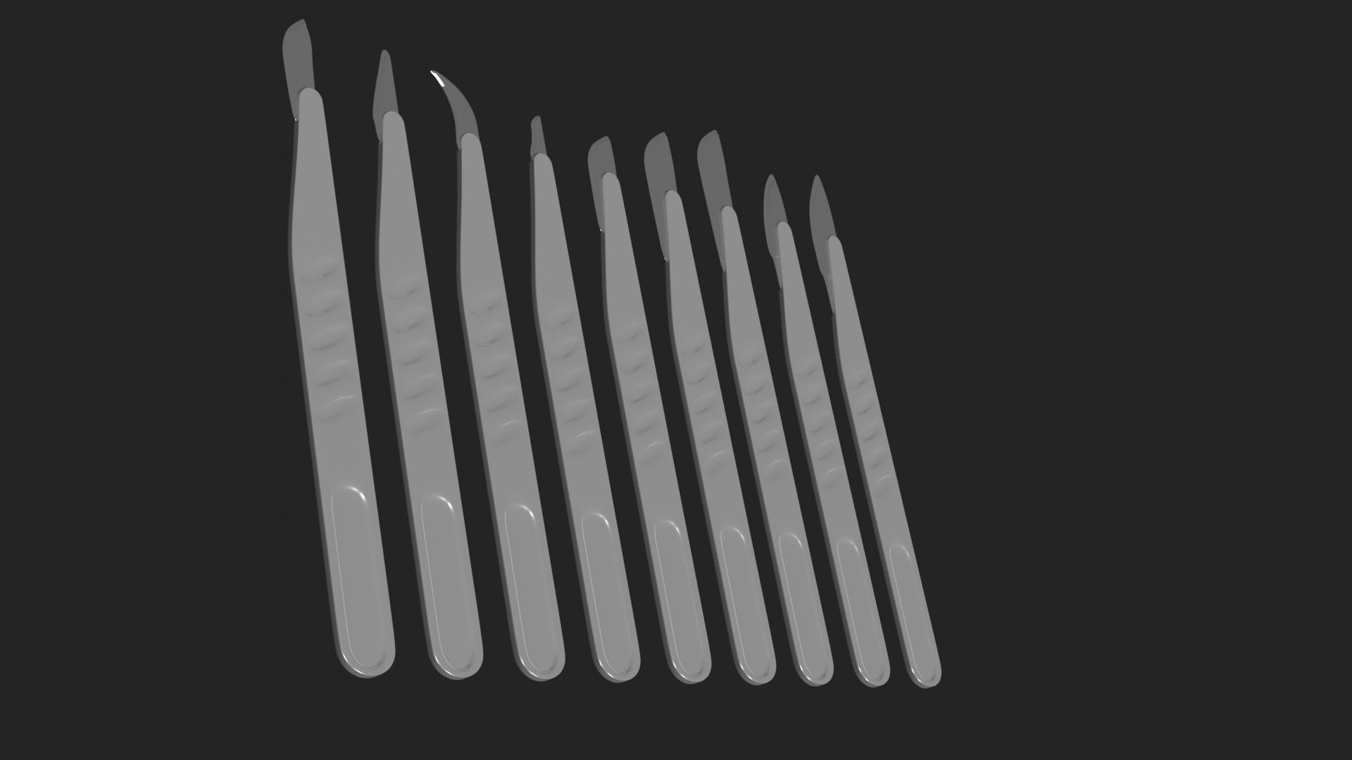 Scalpel Set High Quality 3D model_12