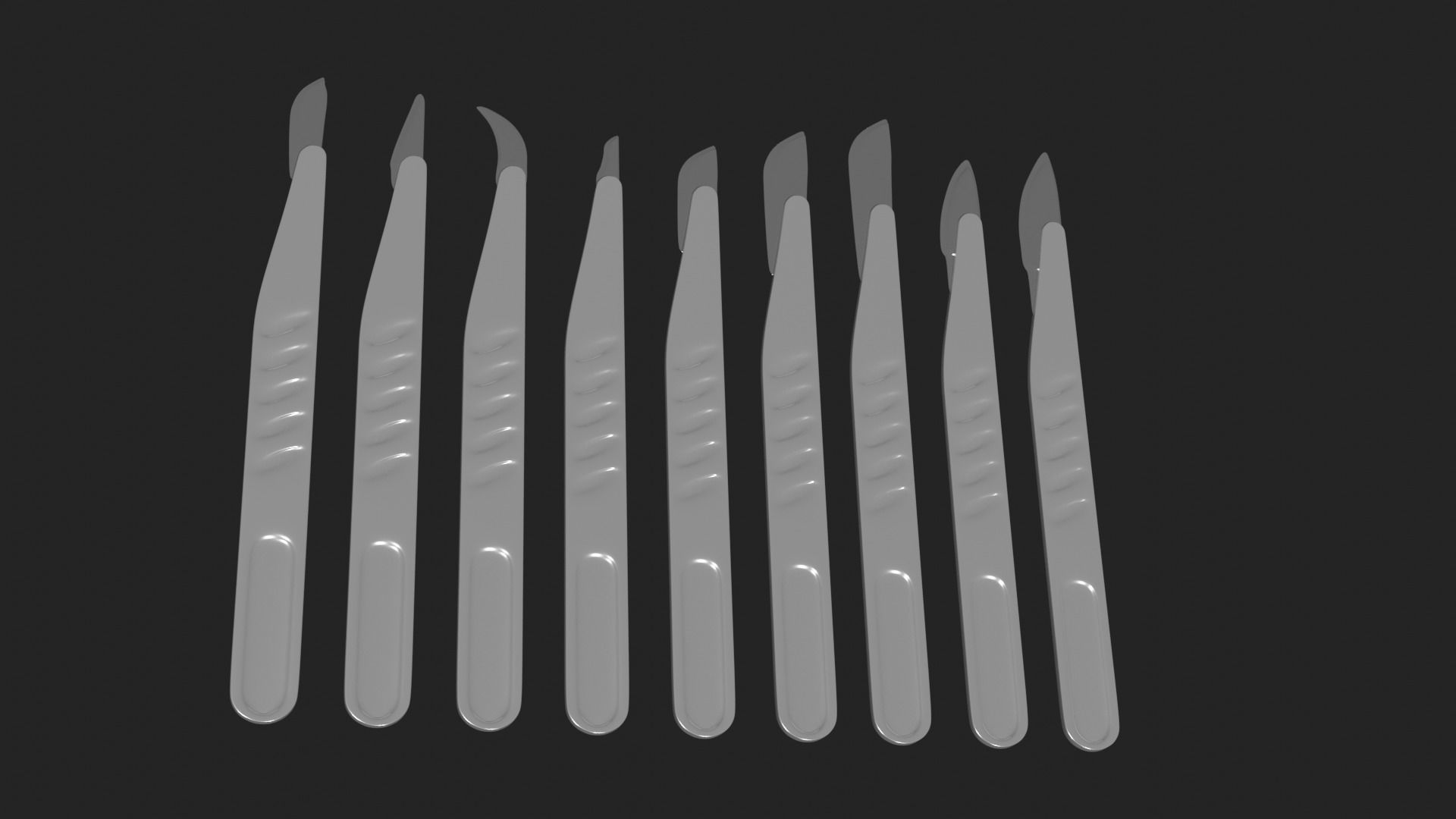 Scalpel Set High Quality 3D model_6