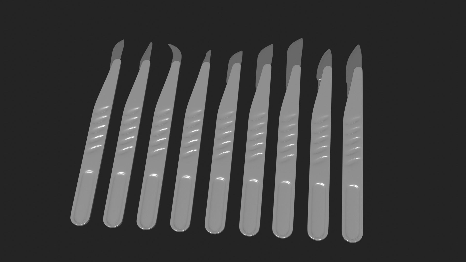 Scalpel Set High Quality 3D model_4
