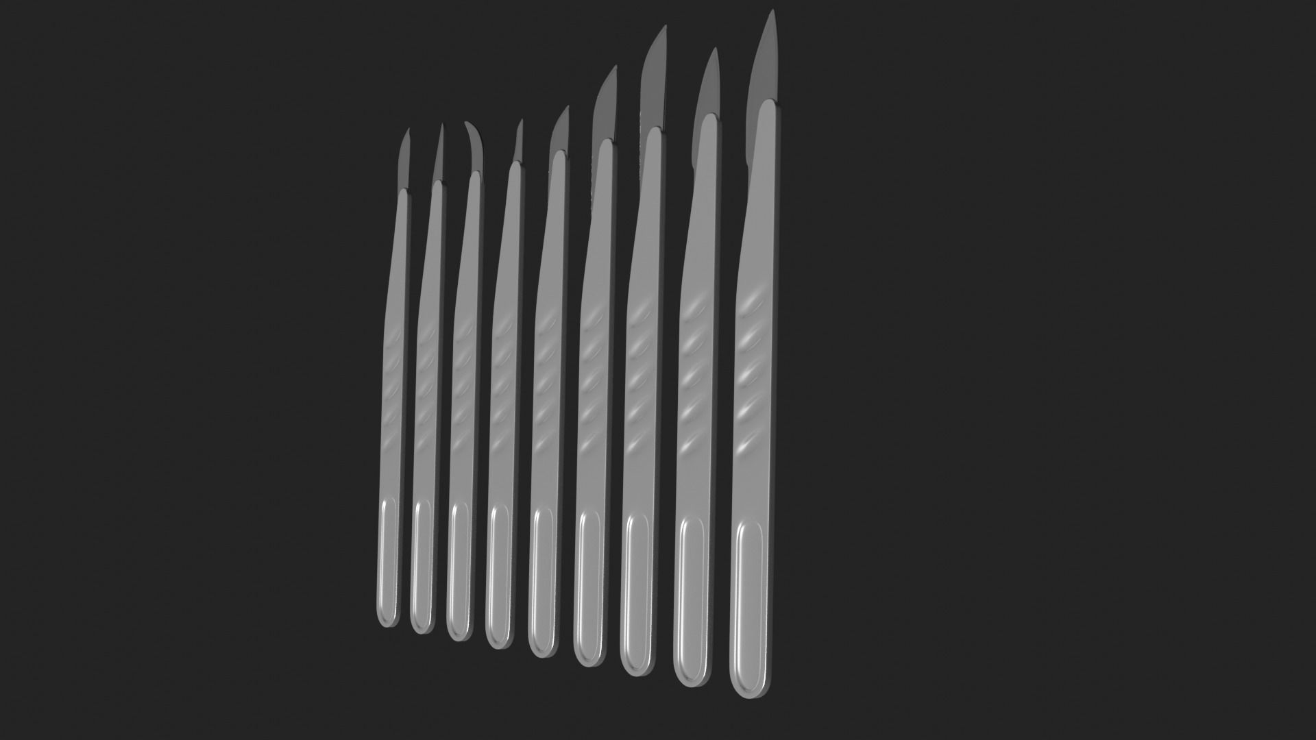 Scalpel Set High Quality 3D model_28