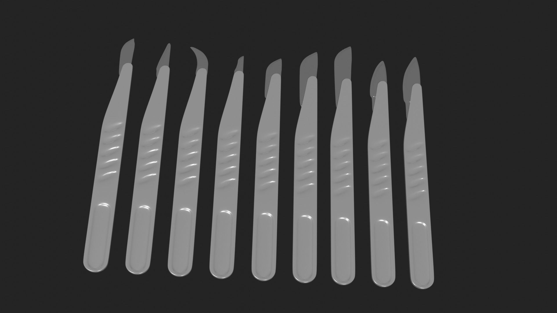 Scalpel Set High Quality 3D model_5