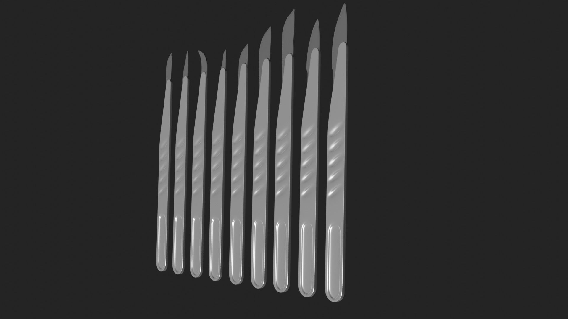 Scalpel Set High Quality 3D model_27