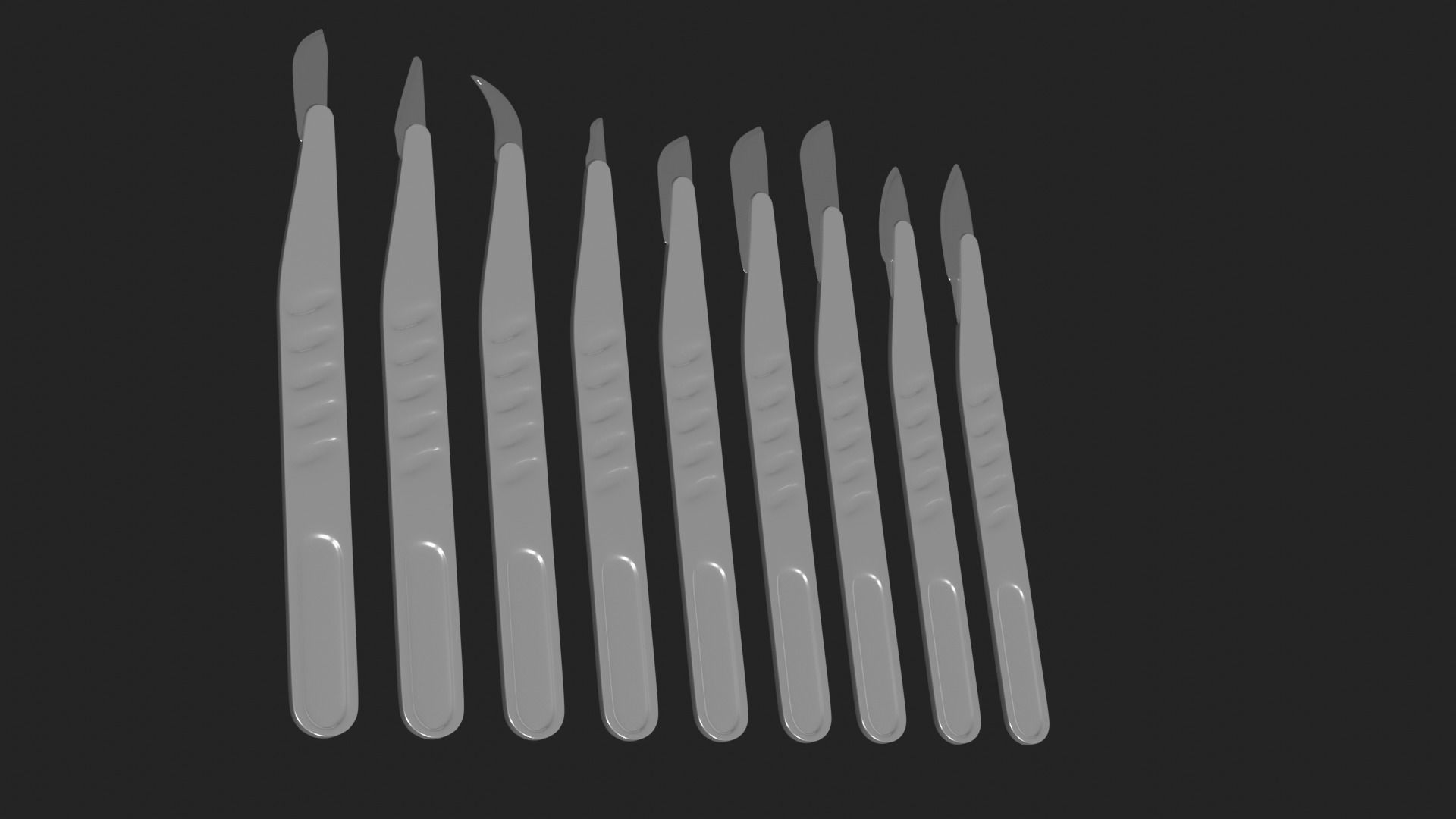 Scalpel Set High Quality 3D model_9