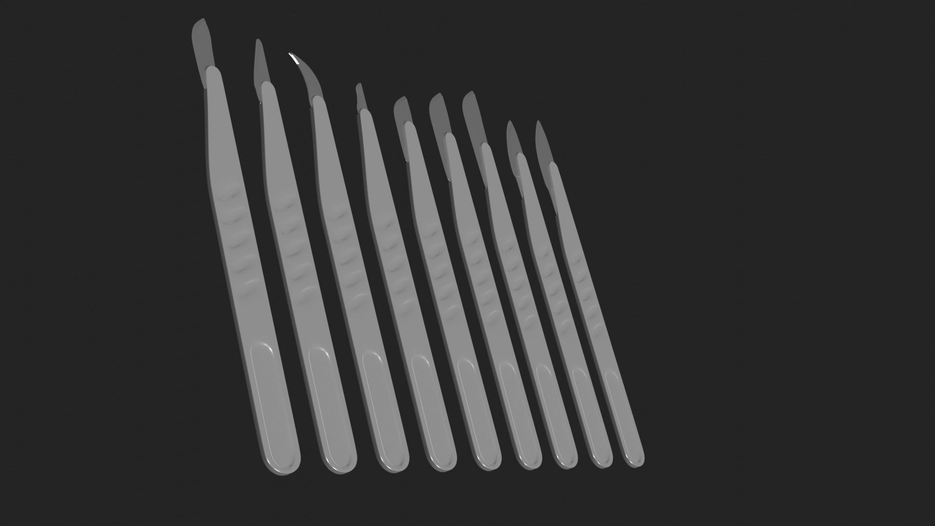 Scalpel Set High Quality 3D model_13