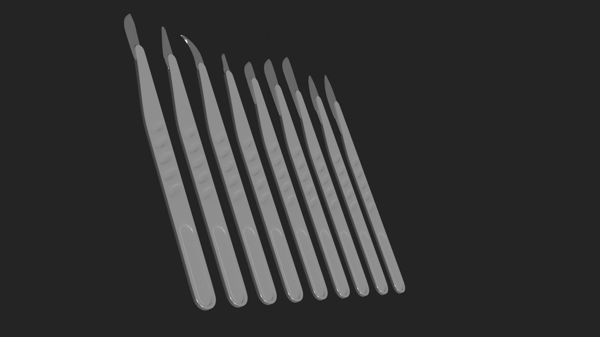 Scalpel Set High Quality 3D model_14