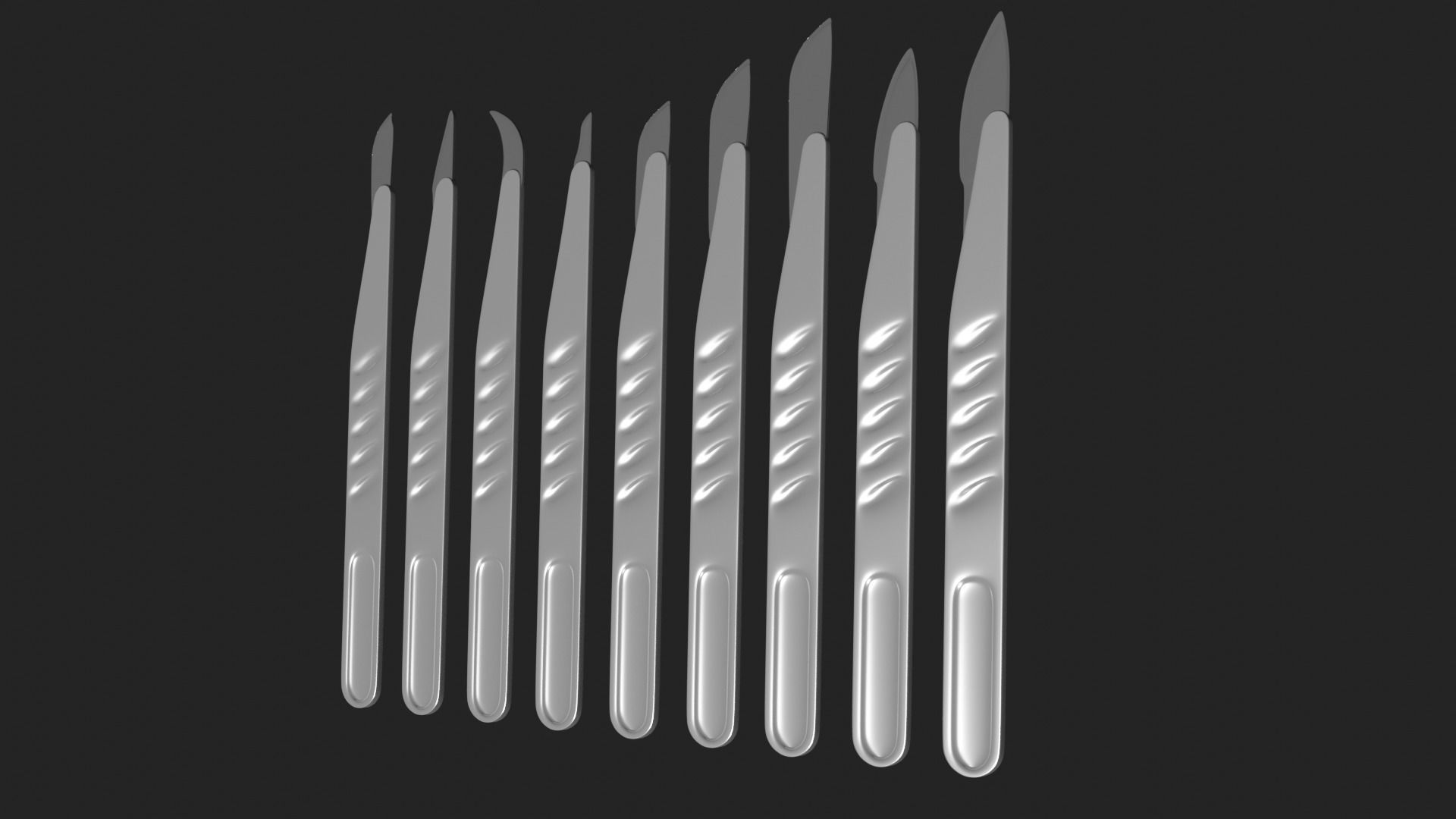 Scalpel Set High Quality 3D model_25