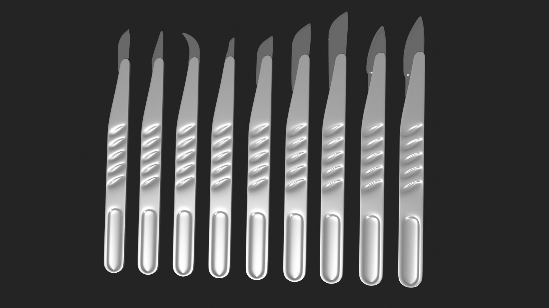 Scalpel Set High Quality 3D model_23