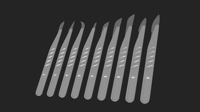 Scalpel Set High Quality 3D model