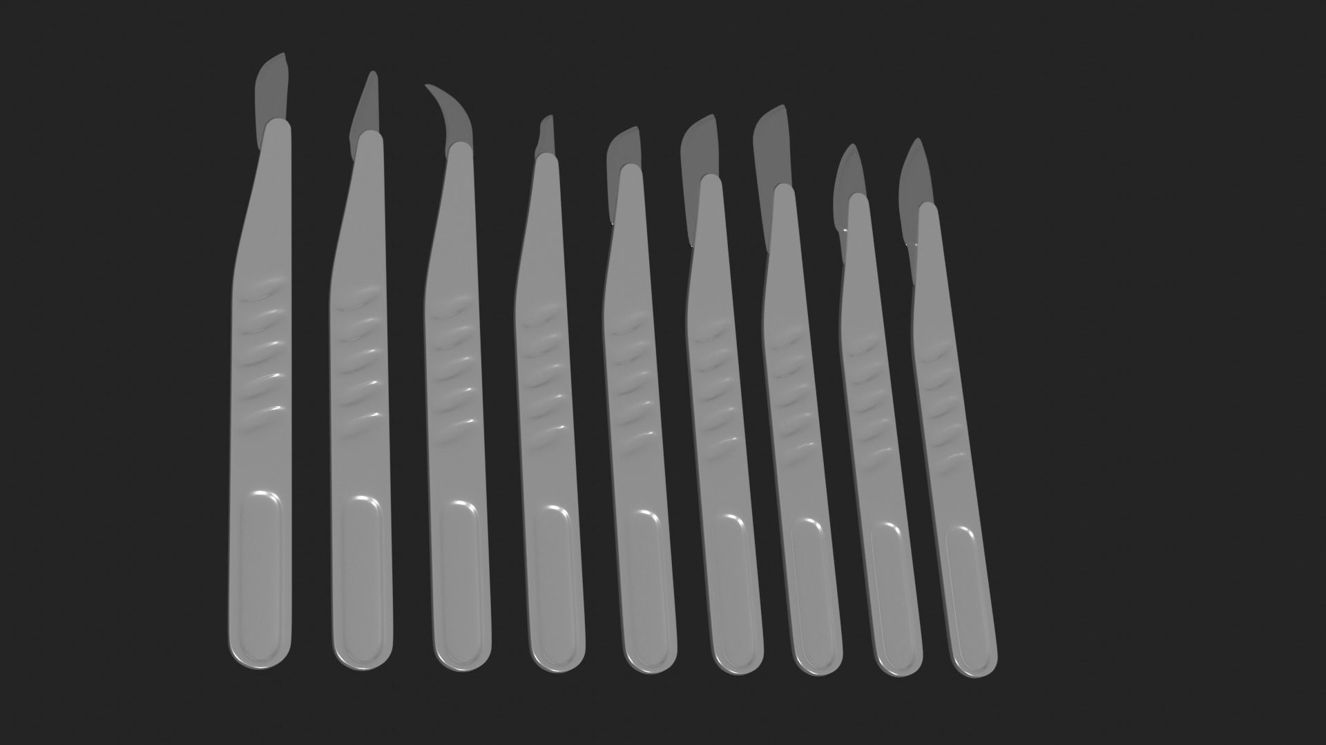 Scalpel Set High Quality 3D model_7