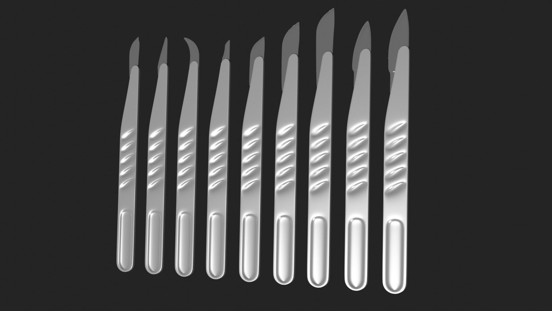 Scalpel Set High Quality 3D model_24